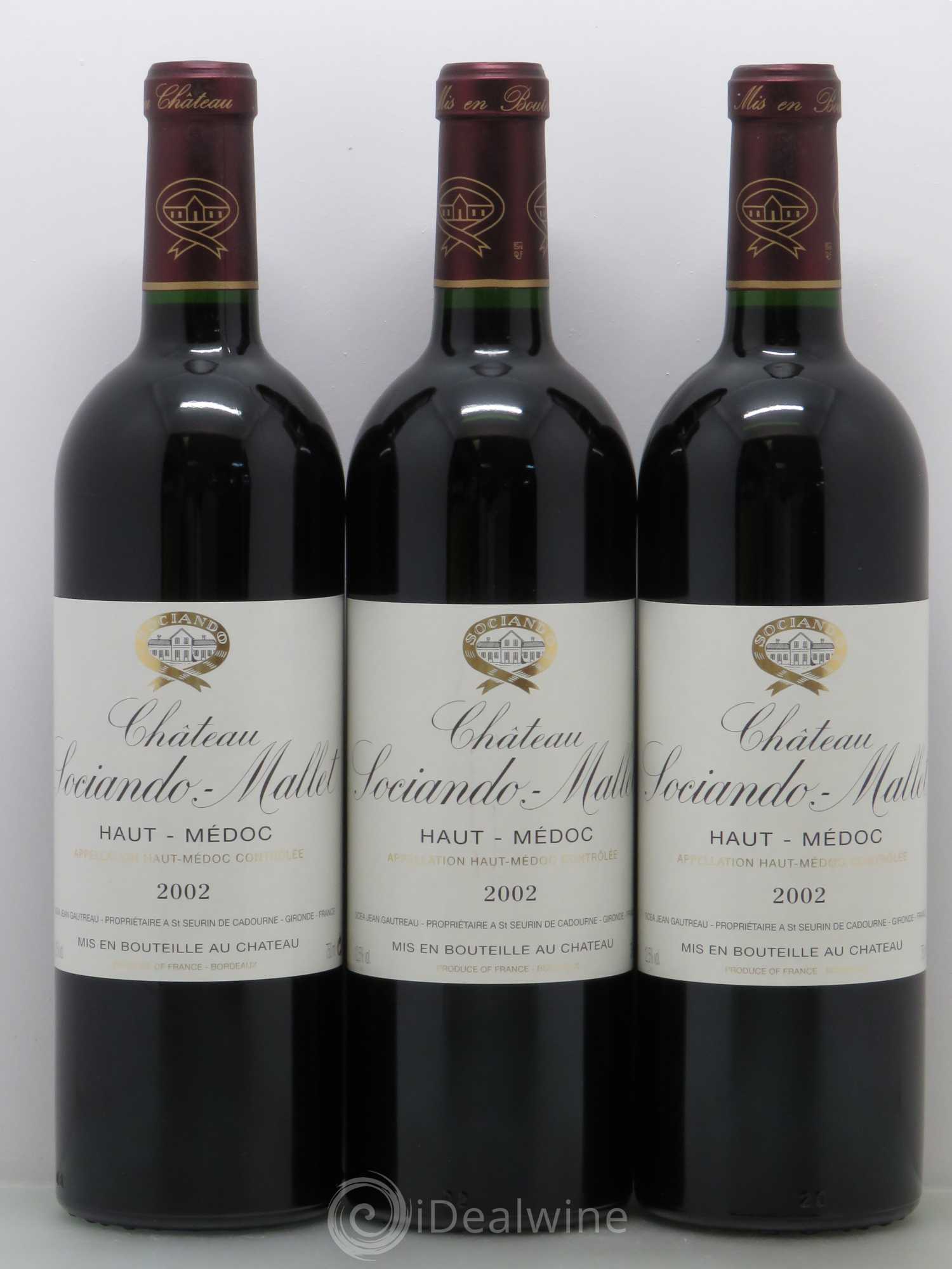 Château Sociando Mallet 2002 - Lot de 6 bouteilles - 2