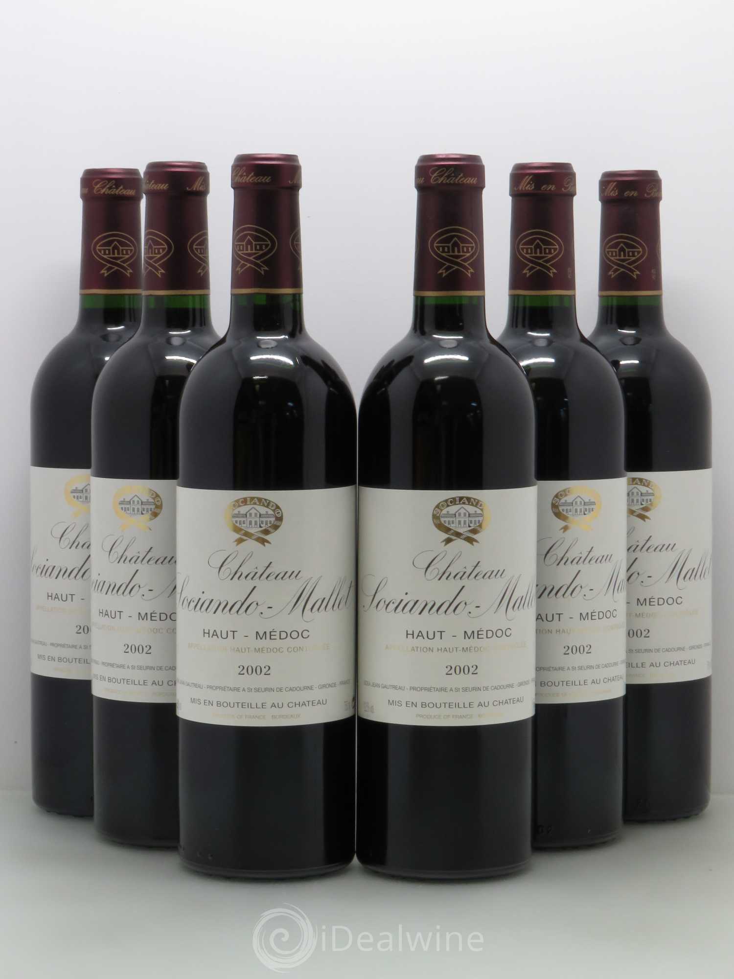 Château Sociando Mallet 2002 - Lot de 6 bouteilles - 0