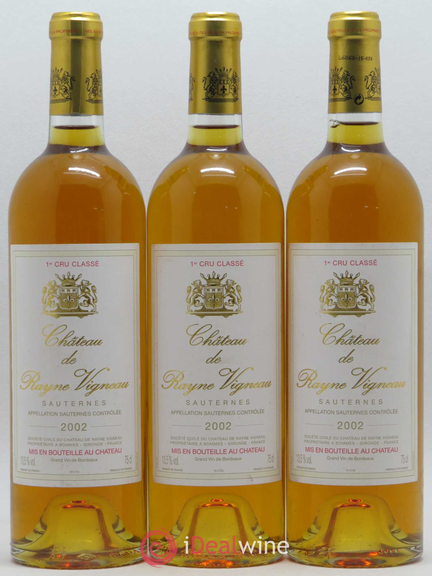 Château de Rayne Vigneau 1er Grand Cru Classé 2002 - Lotto di 3 bottiglie - 0