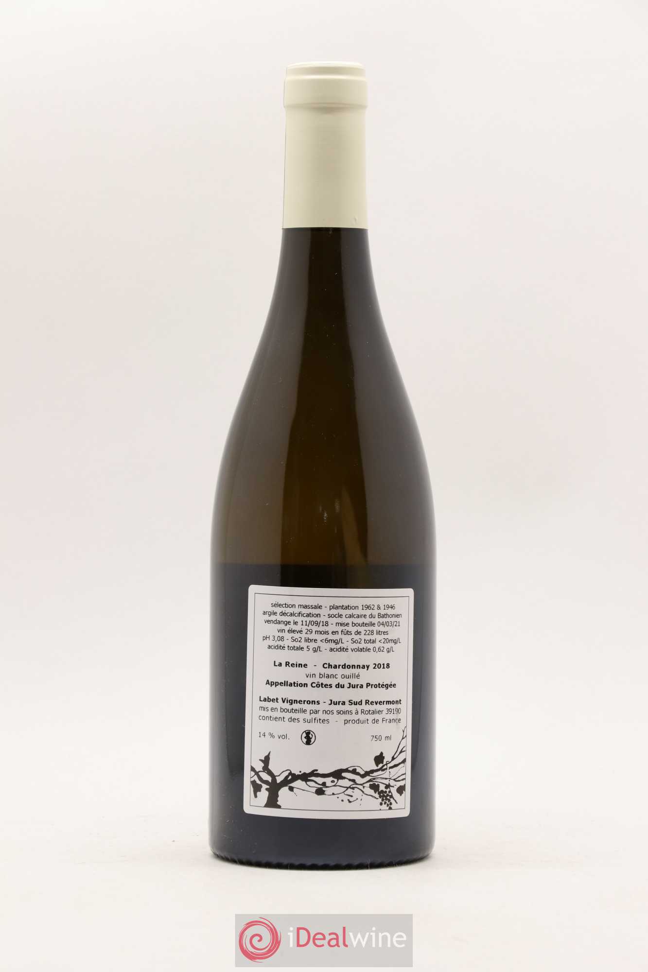 Côtes du Jura Chardonnay La Reine Romain - Julien - Charline Labet 2018 - Lot de 1 bouteille - 1