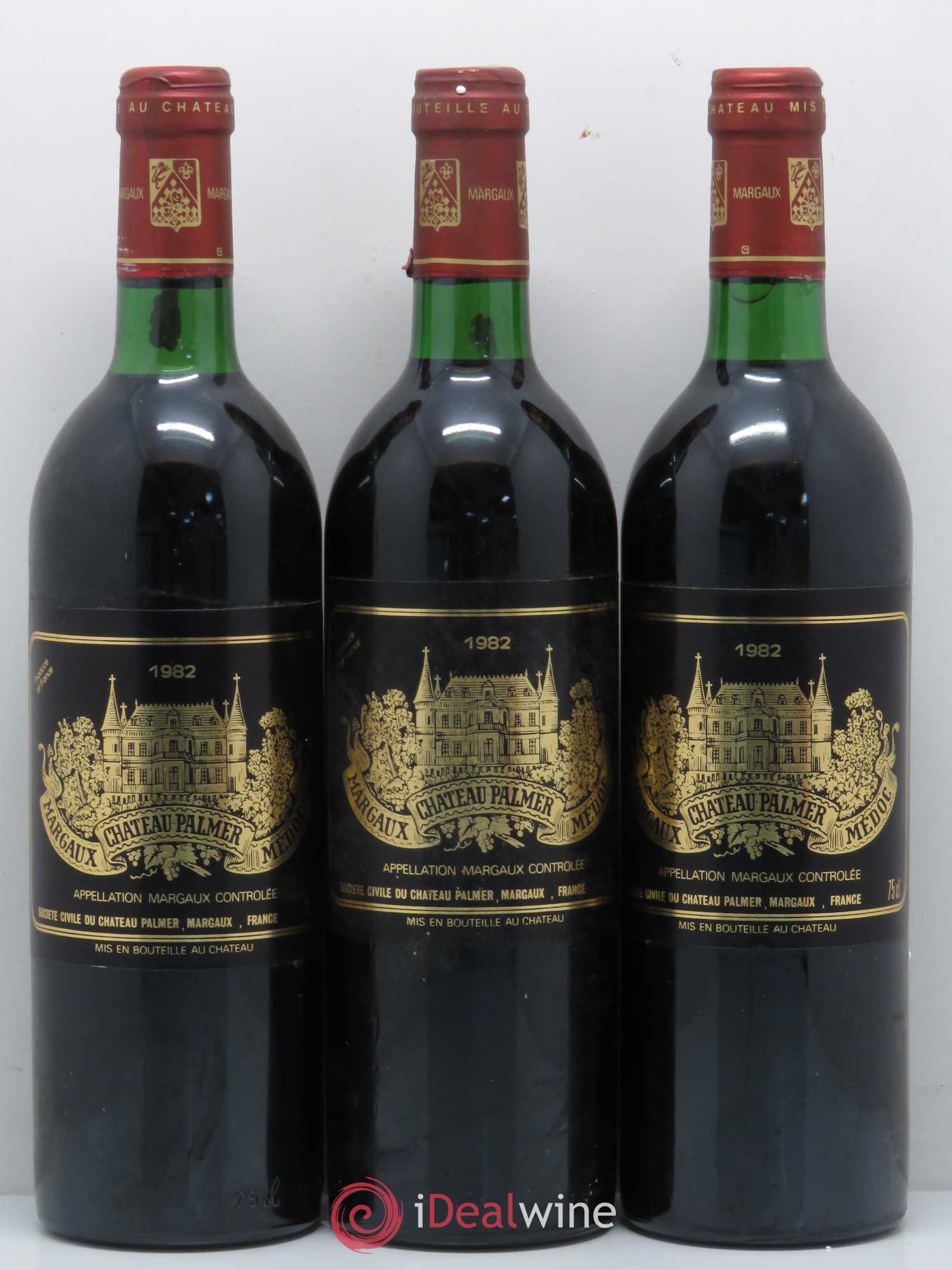 Château Palmer 3ème Grand Cru Classé 1982 - Lot de 3 bouteilles - 0