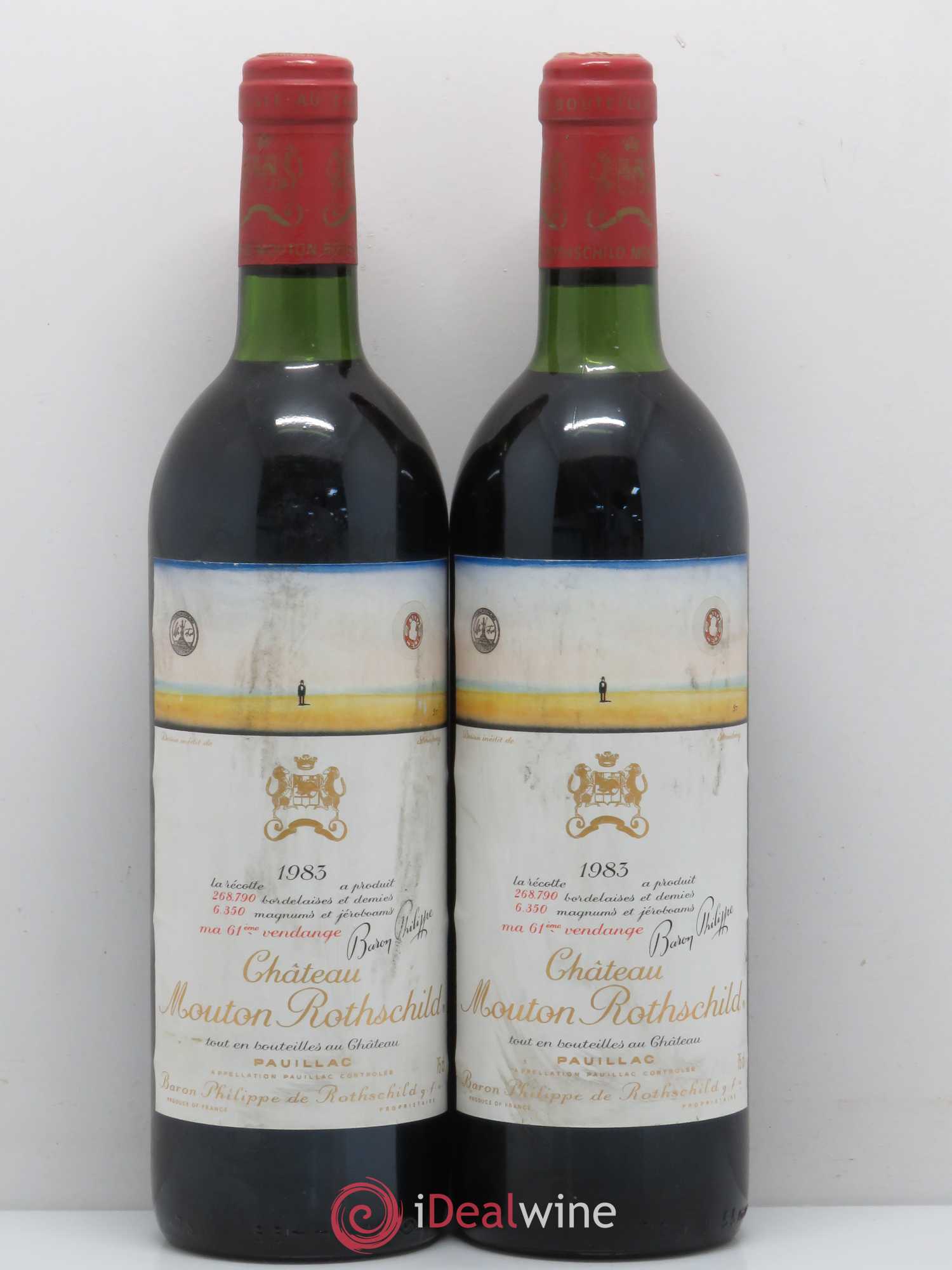 Château Mouton Rothschild 1er Grand Cru Classé 1983 - Lot de 2 bouteilles - 0
