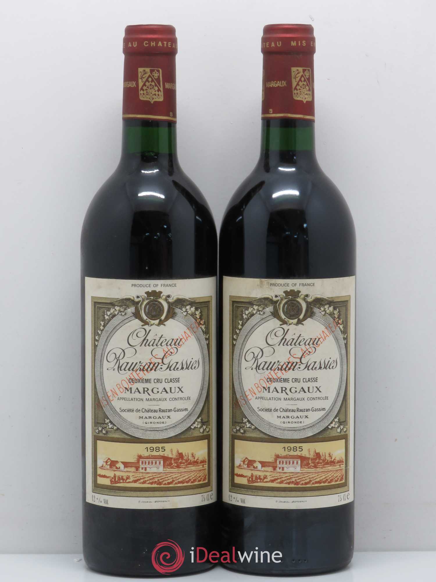 Château Rauzan-Gassies 2ème Grand Cru Classé 1985 - Lot de 2 bouteilles - 0