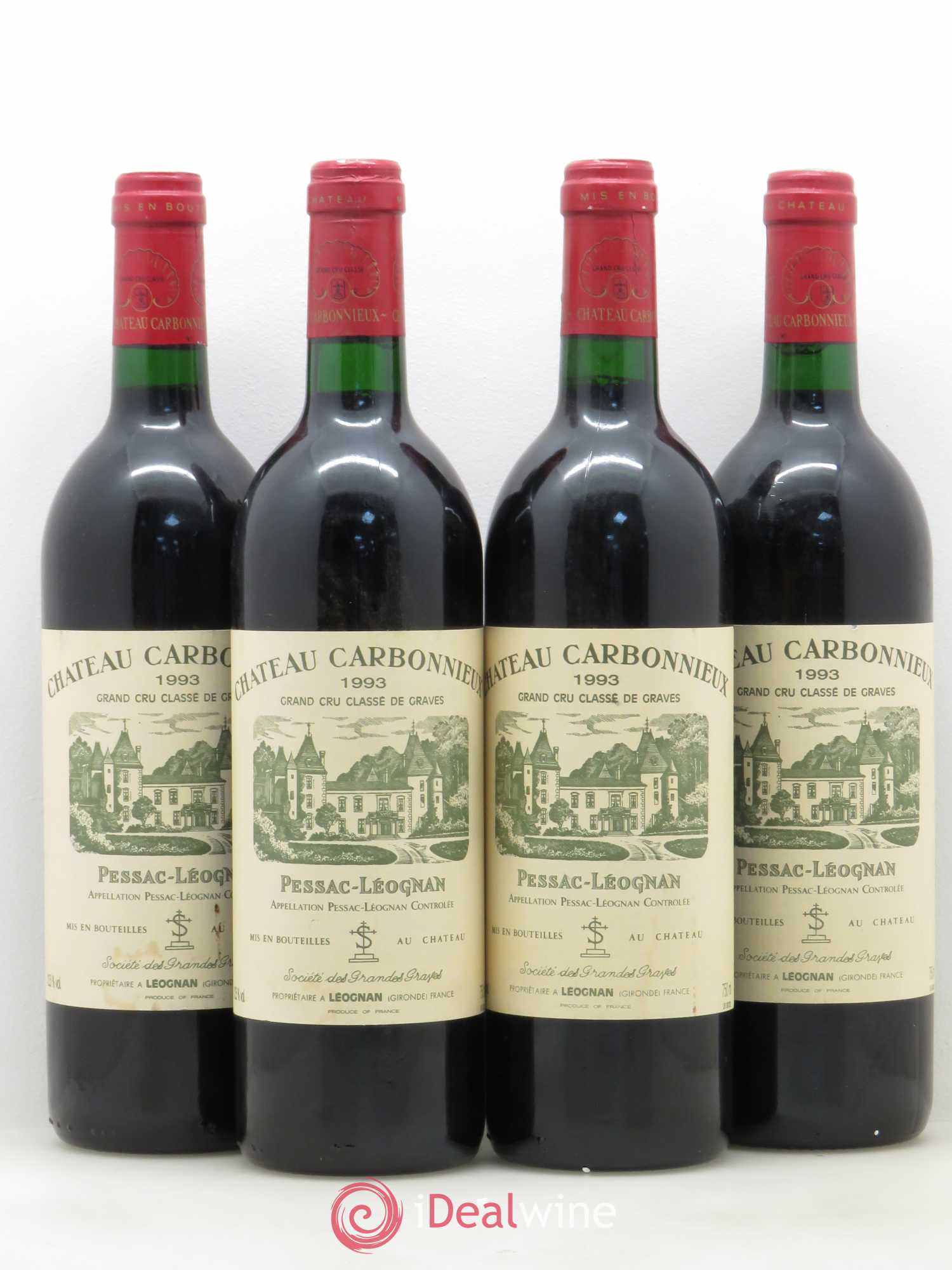 Château Carbonnieux Cru Classé de Graves 1993 - Lot de 4 bouteilles - 0