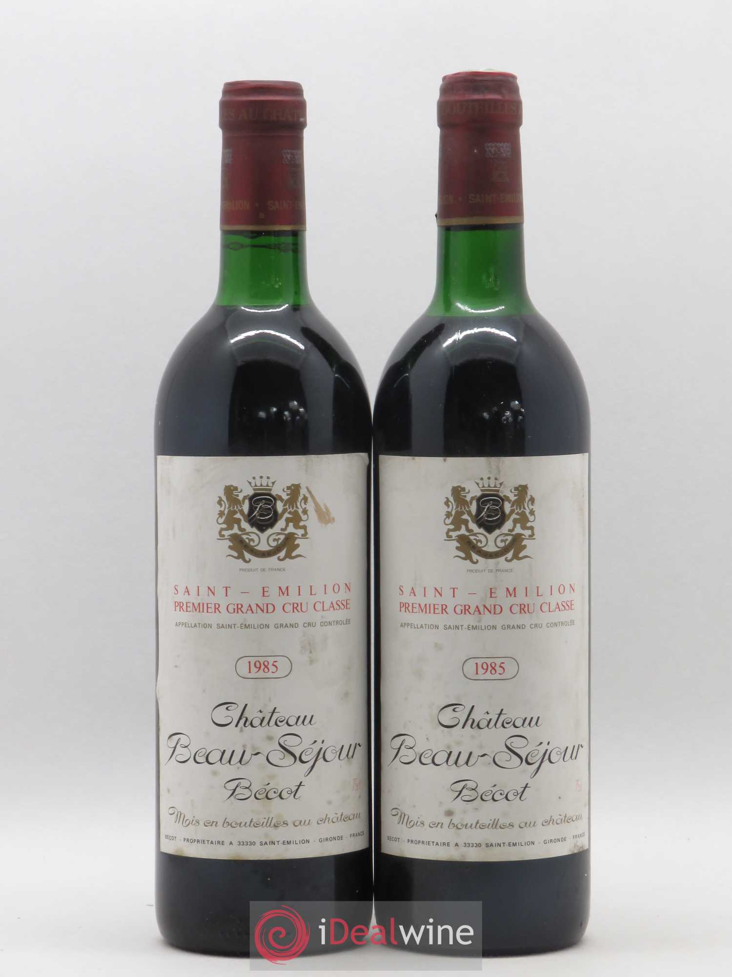 Château Beau-Séjour Bécot 1er Grand Cru Classé B 1985 - Lotto di 2 bottiglie - 0