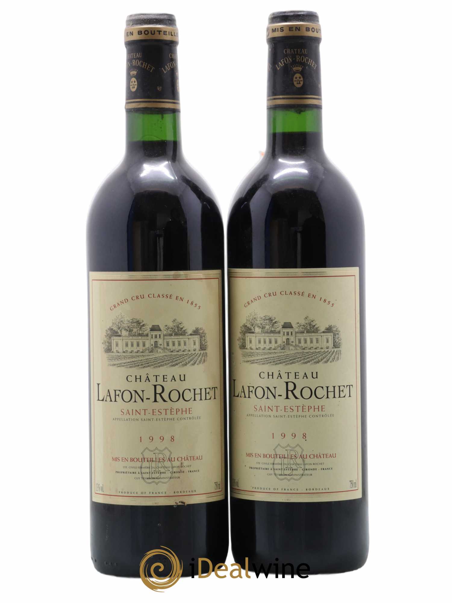 Château Lafon Rochet 4ème Grand Cru Classé 1998 - Lot de 2 bouteilles - 0