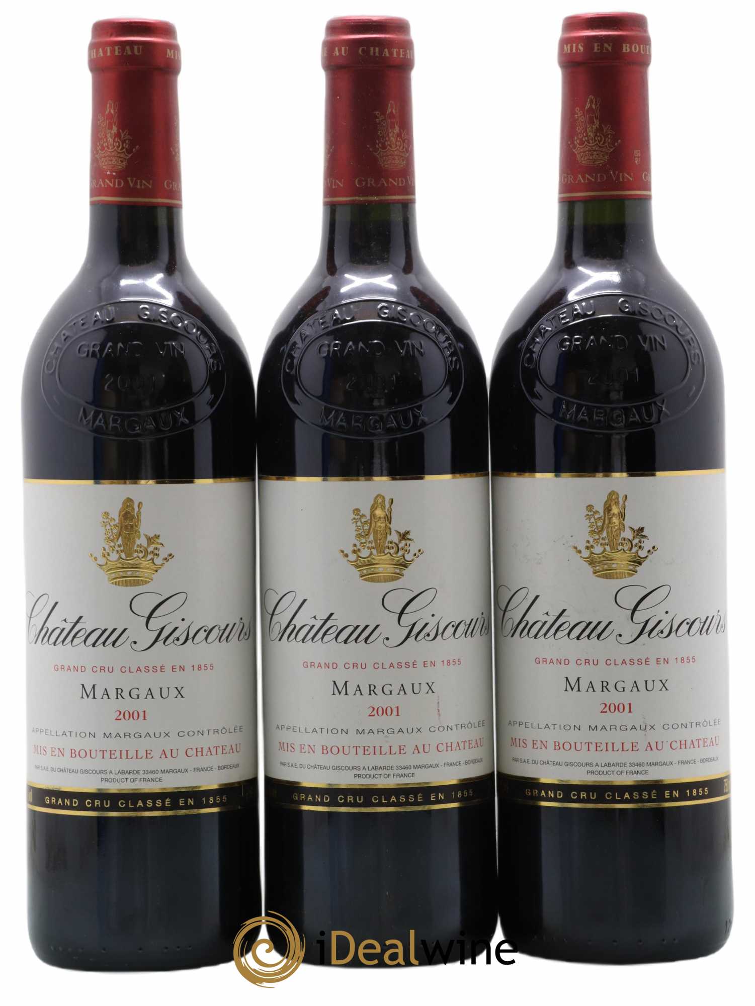 Château Giscours 3ème Grand Cru Classé 2001 - Lot de 3 bouteilles - 0