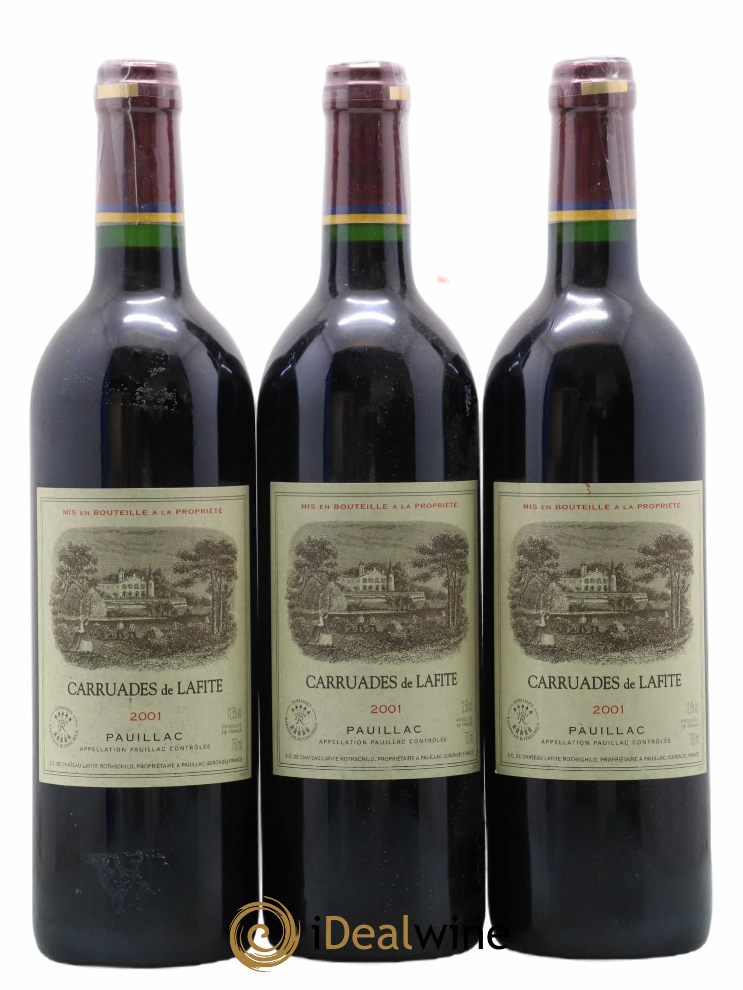 Carruades de Lafite Rothschild Second Vin 2001 - Lot de 3 bouteilles - 0