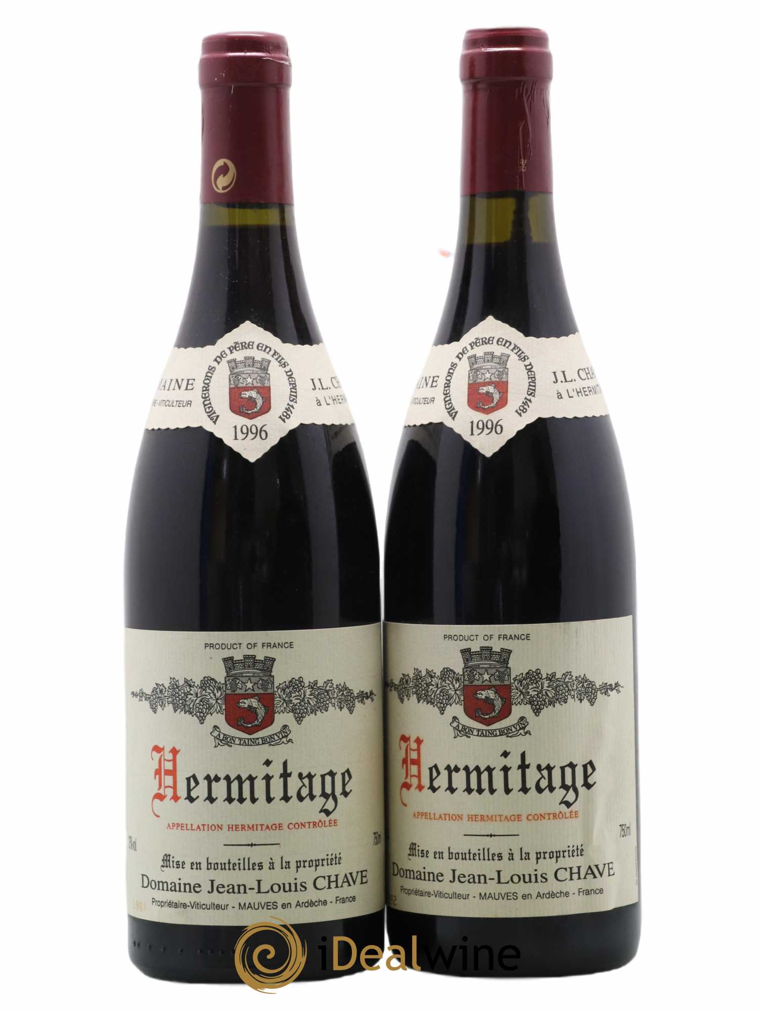 Hermitage Jean-Louis Chave 1996 - Lot de 2 bouteilles - 0