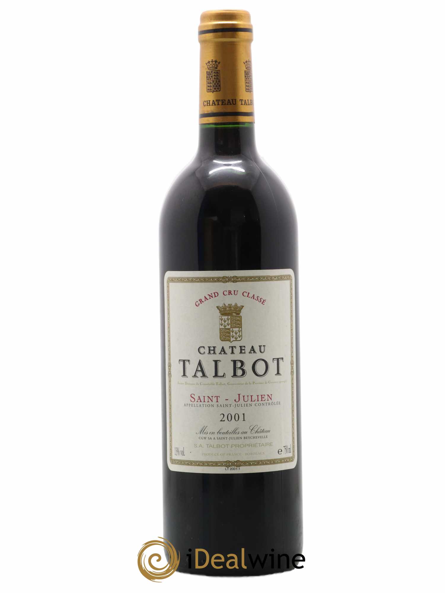 Château Talbot 4ème Grand Cru Classé 2001 - Lot de 1 bouteille - 0