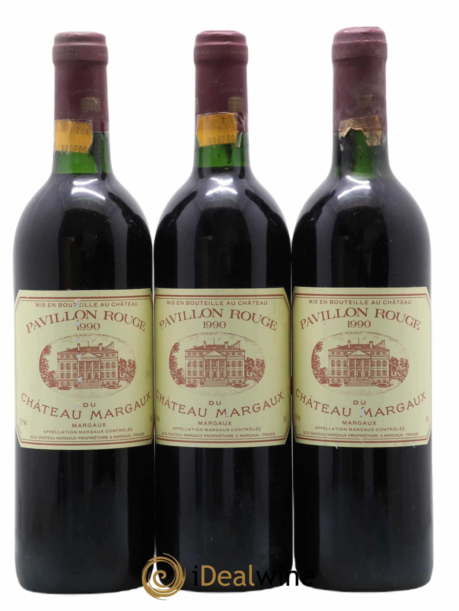Pavillon Rouge du Château Margaux Second Vin 1990 - Lot de 3 bouteilles - 0