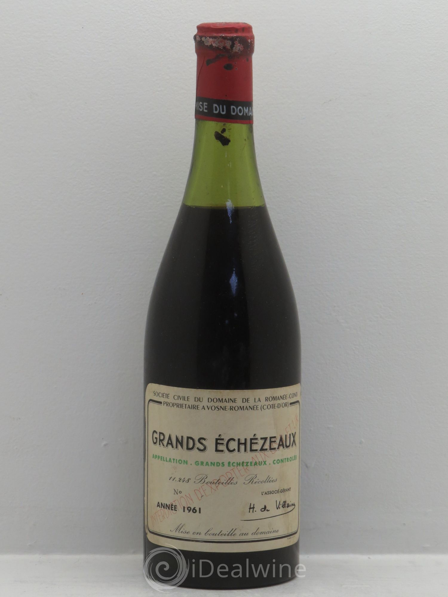 Grands-Echezeaux Grand Cru Domaine de la Romanée-Conti 1961 - Lot de 1 bouteille - 0