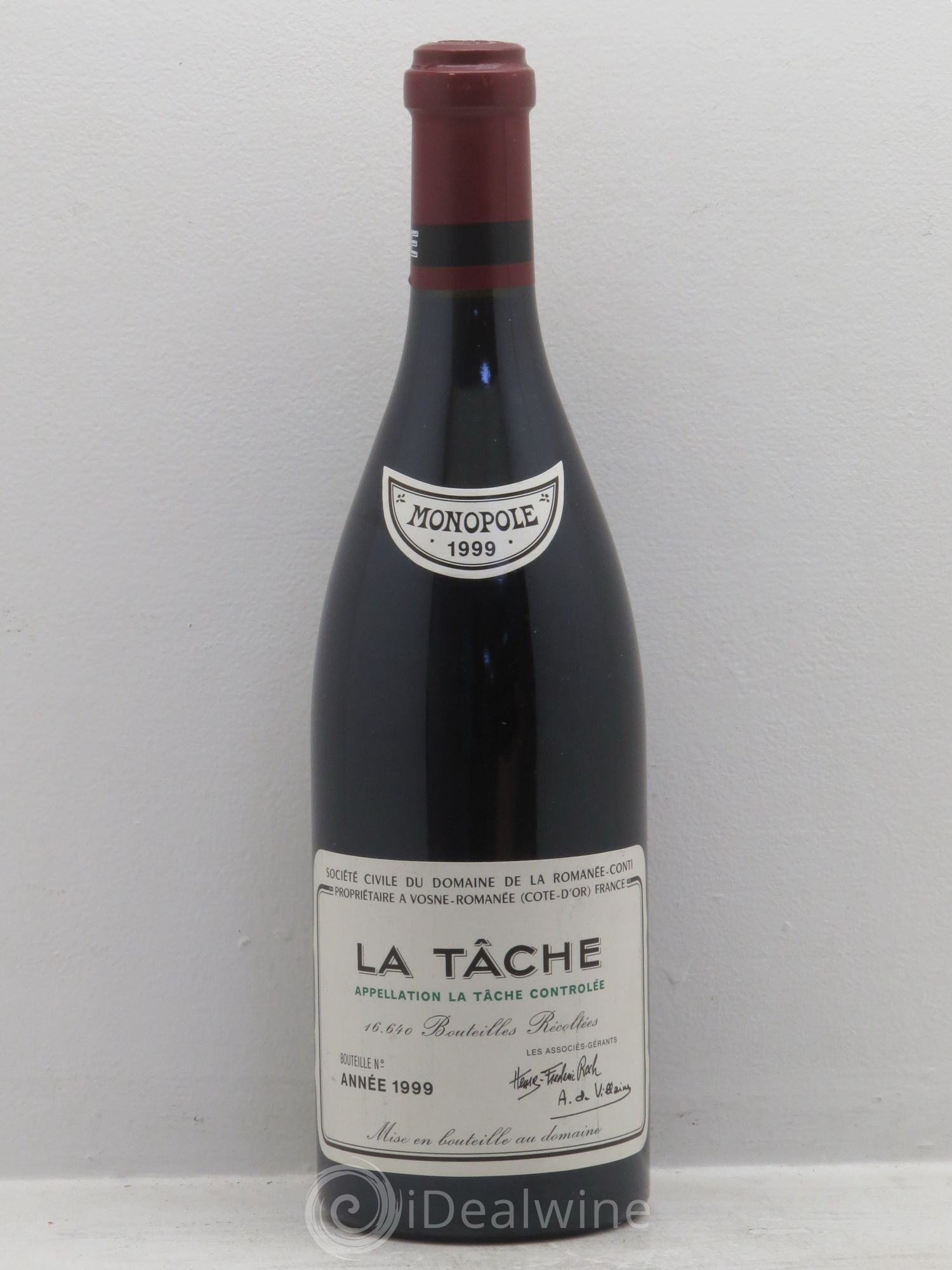 La Tâche Grand Cru Domaine de la Romanée-Conti 1999 - Lot de 1 bouteille - 0