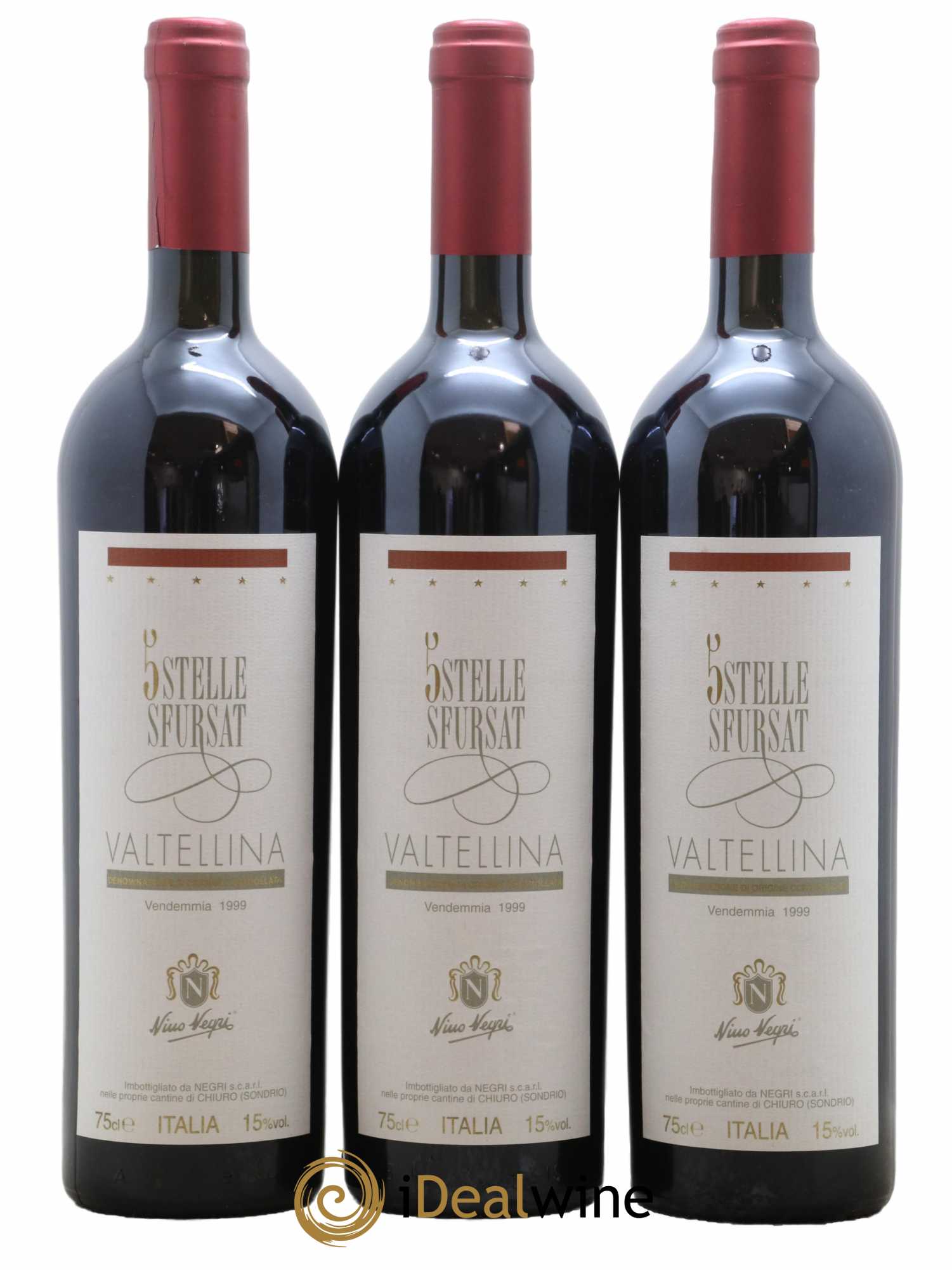 Italie Valtellina 5 Stelle Sfursat Nino Negri 1999 - Lot de 6 bouteilles - 1