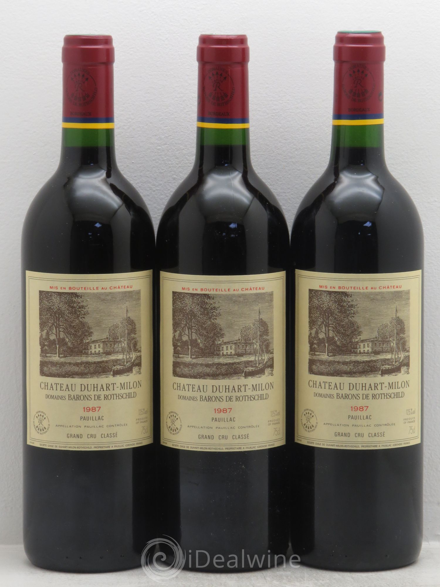 Château Duhart-Milon 4ème Grand Cru Classé 1987 - Lot de 3 bouteilles - 0