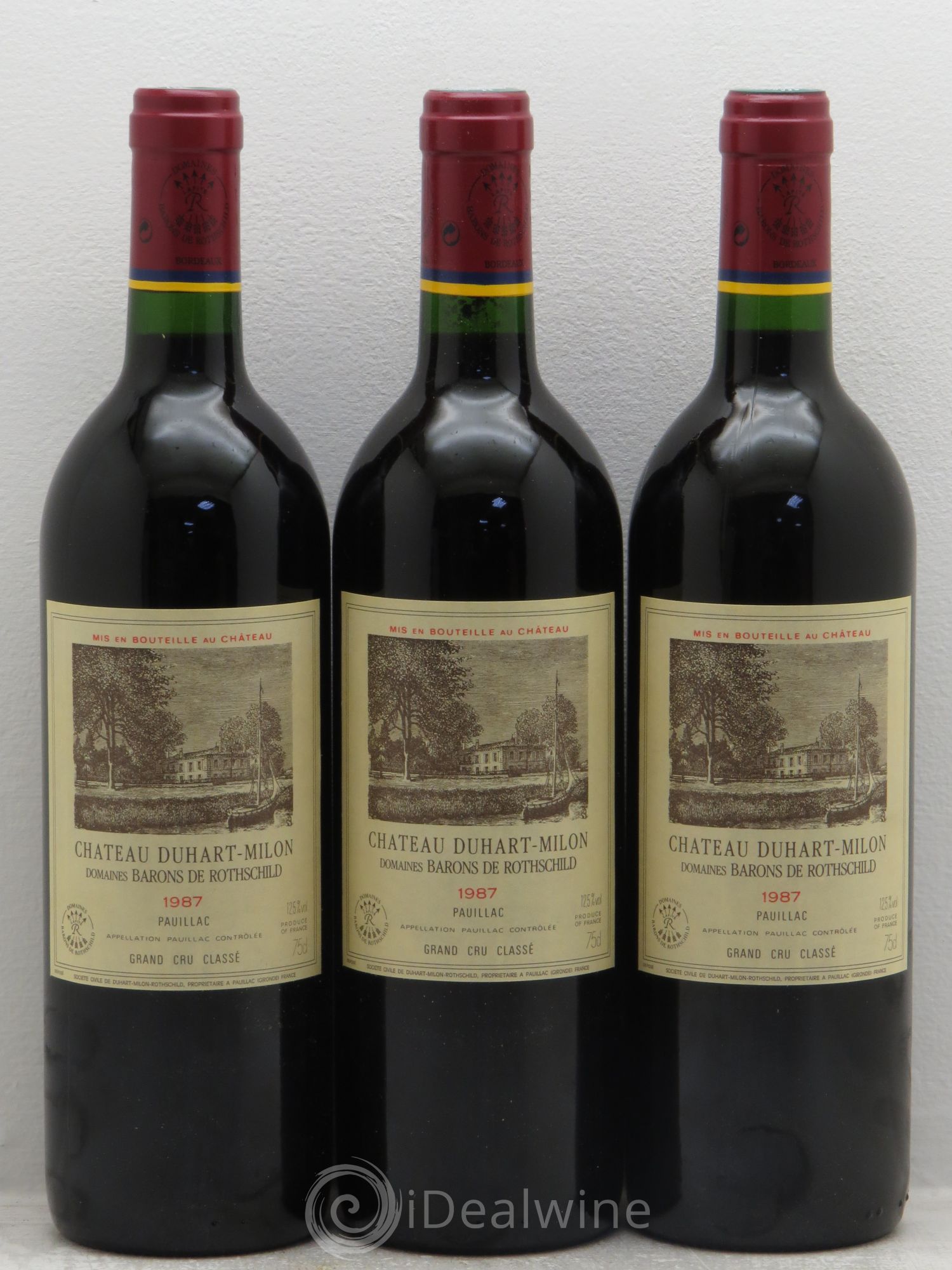 Château Duhart-Milon 4ème Grand Cru Classé 1987 - Lot de 3 bouteilles - 0
