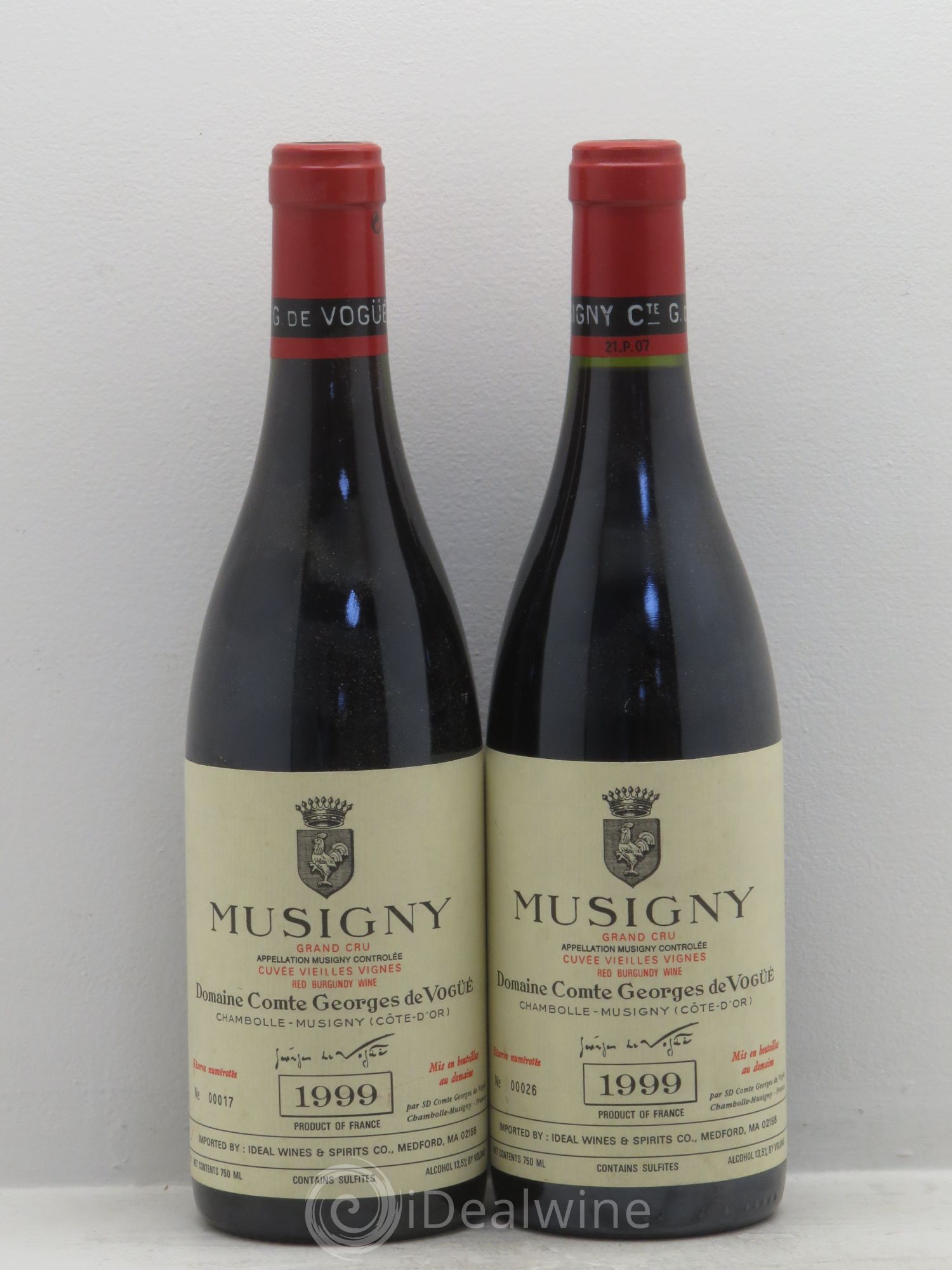 Musigny Grand Cru Cuvée Vieilles Vignes Comte Georges de Vogüé Vieilles Vignes 1999 - Lot de 2 bouteilles - 0