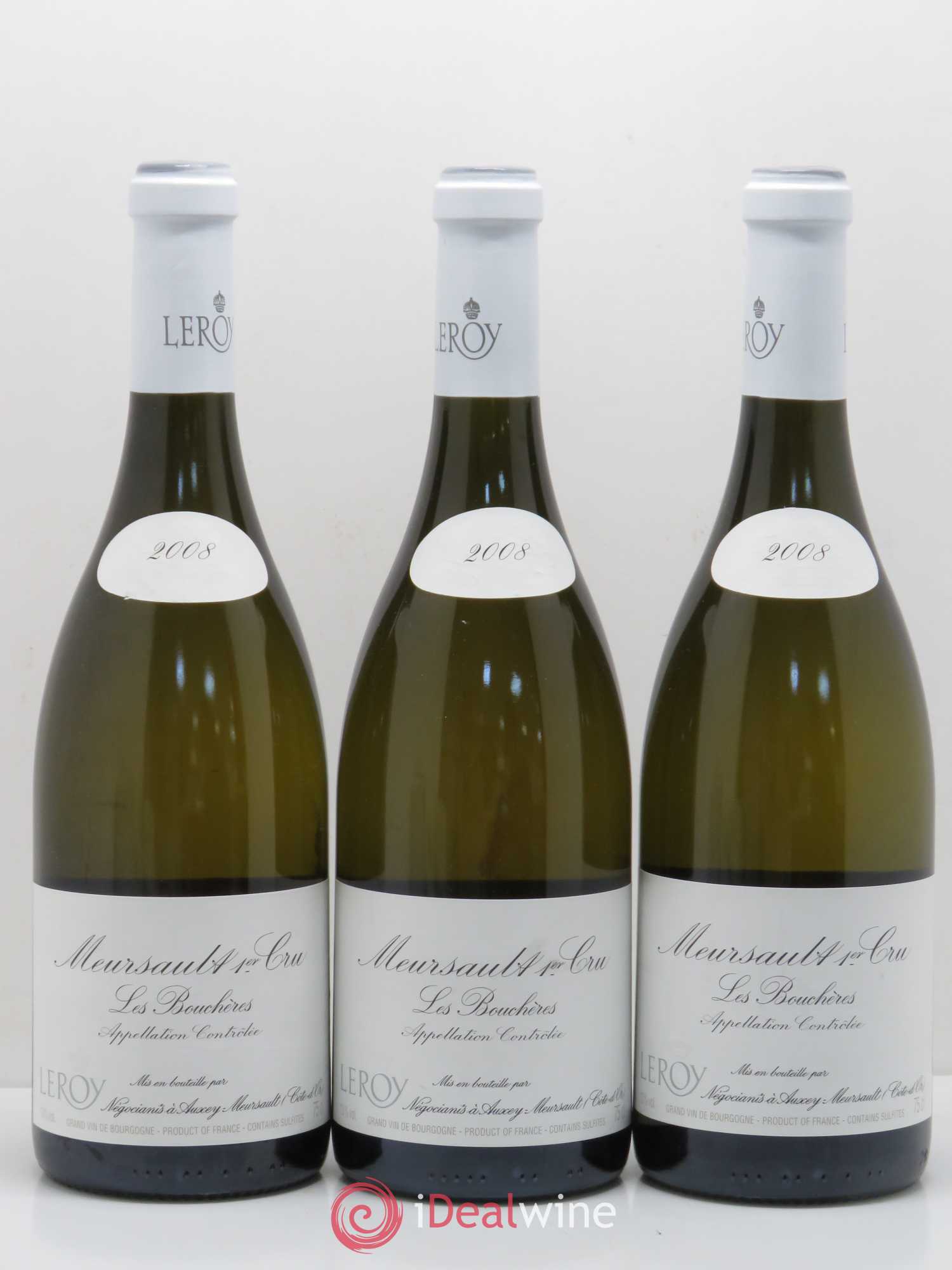 Meursault 1er Cru Les Bouchères Leroy SA 2008 - Lot de 3 bouteilles - 0