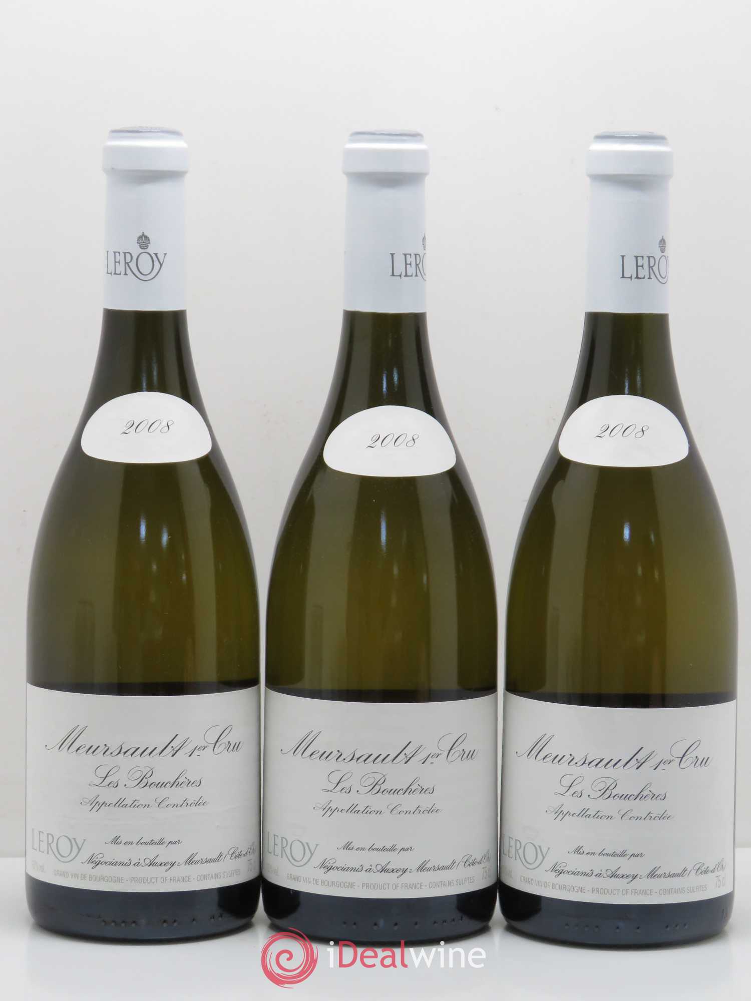 Meursault 1er Cru Les Bouchères Leroy SA 2008 - Lot de 3 bouteilles - 0
