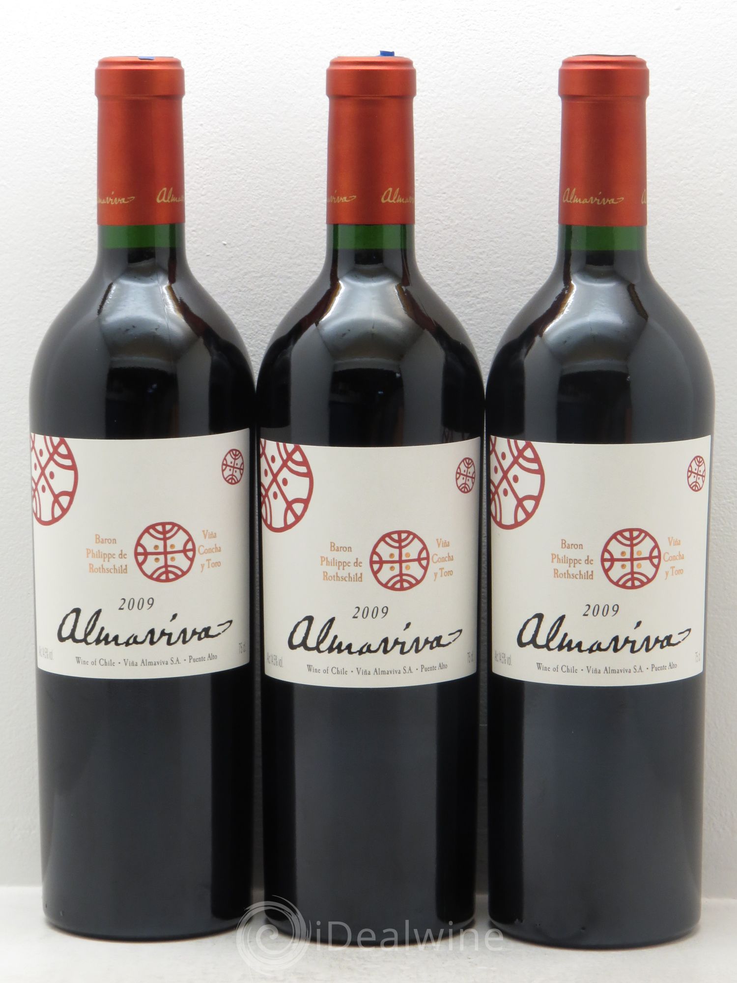 Chili Almaviva Baron P. de Rothschild Concha y Toro imported by LD Vins SAS 2009 - Posten von 3 Flaschen - 0