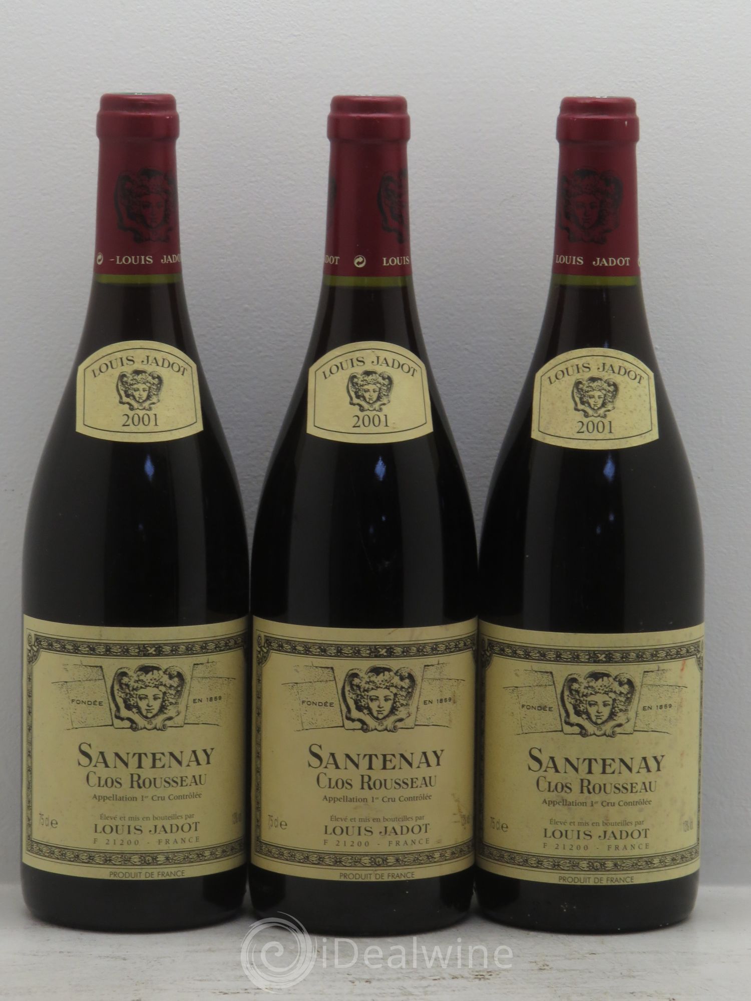Santenay 1er Cru Clos Rousseau Maison Louis Jadot 2001 - Lot de 3 bouteilles - 0
