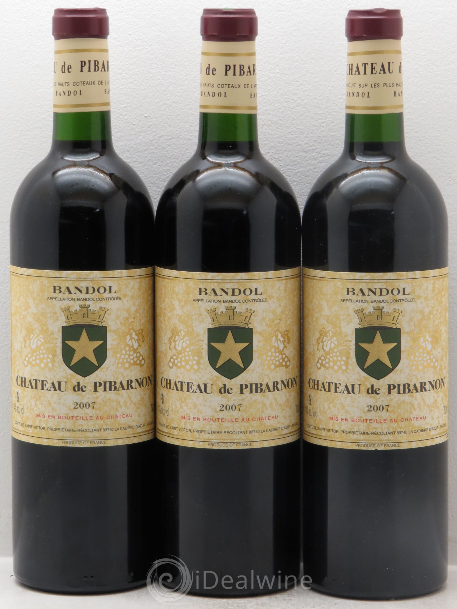 Bandol Château de Pibarnon Comte de Saint-Victor 2007 - Lot de 3 bouteilles - 0
