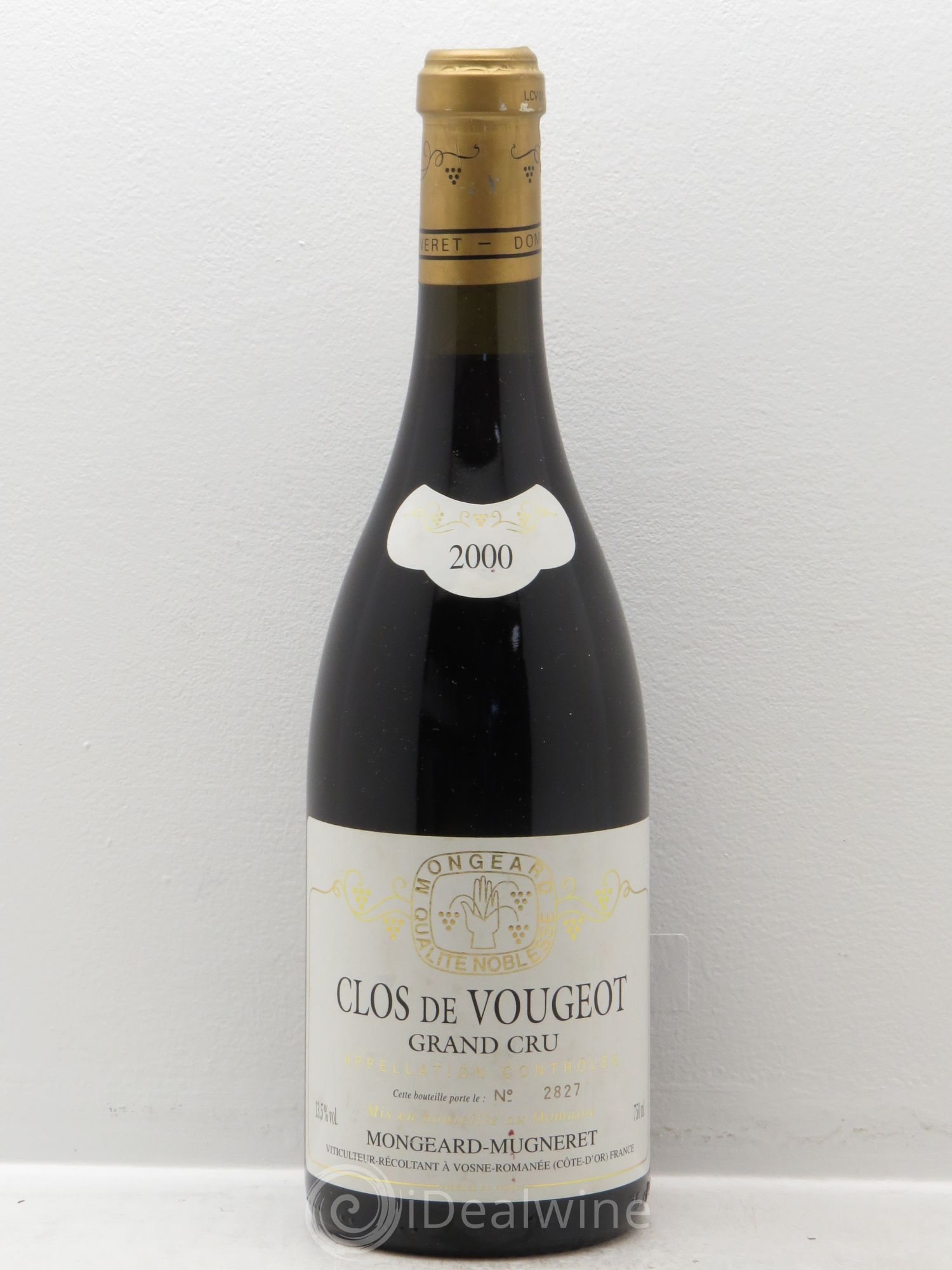 Clos de Vougeot Grand Cru Mongeard-Mugneret (Domaine) 2000 - Lot de 1 bouteille - 0