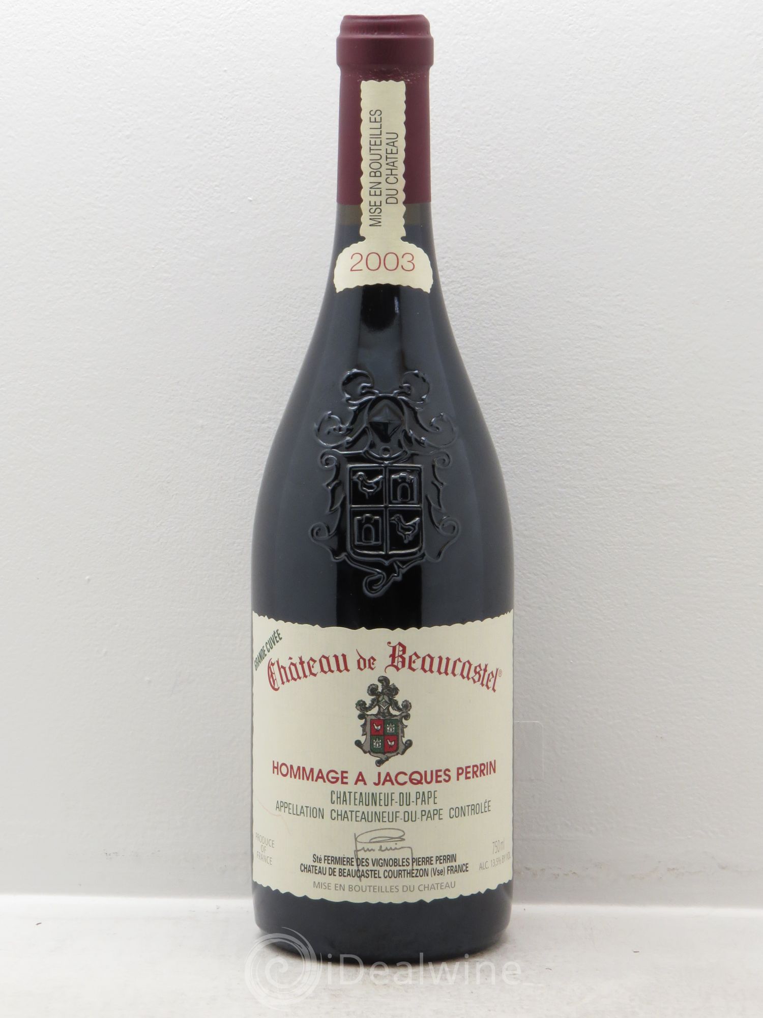 Châteauneuf-du-Pape Château de Beaucastel Hommage à Jacques Perrin Famille Perrin 2003 - Lot de 1 bouteille - 0