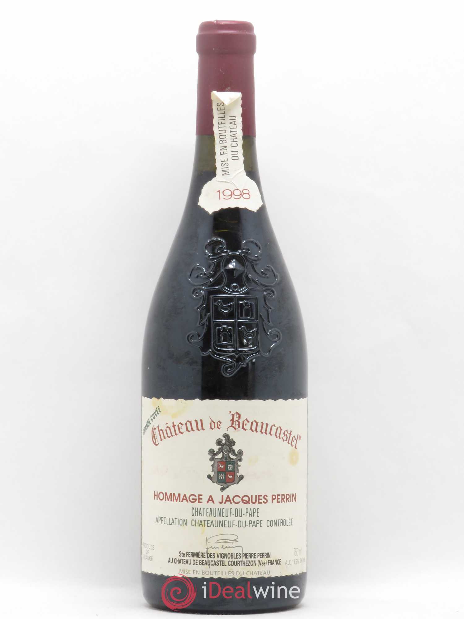 Châteauneuf-du-Pape Château de Beaucastel Hommage à Jacques Perrin Famille Perrin 1998 - Lot de 1 bouteille - 0