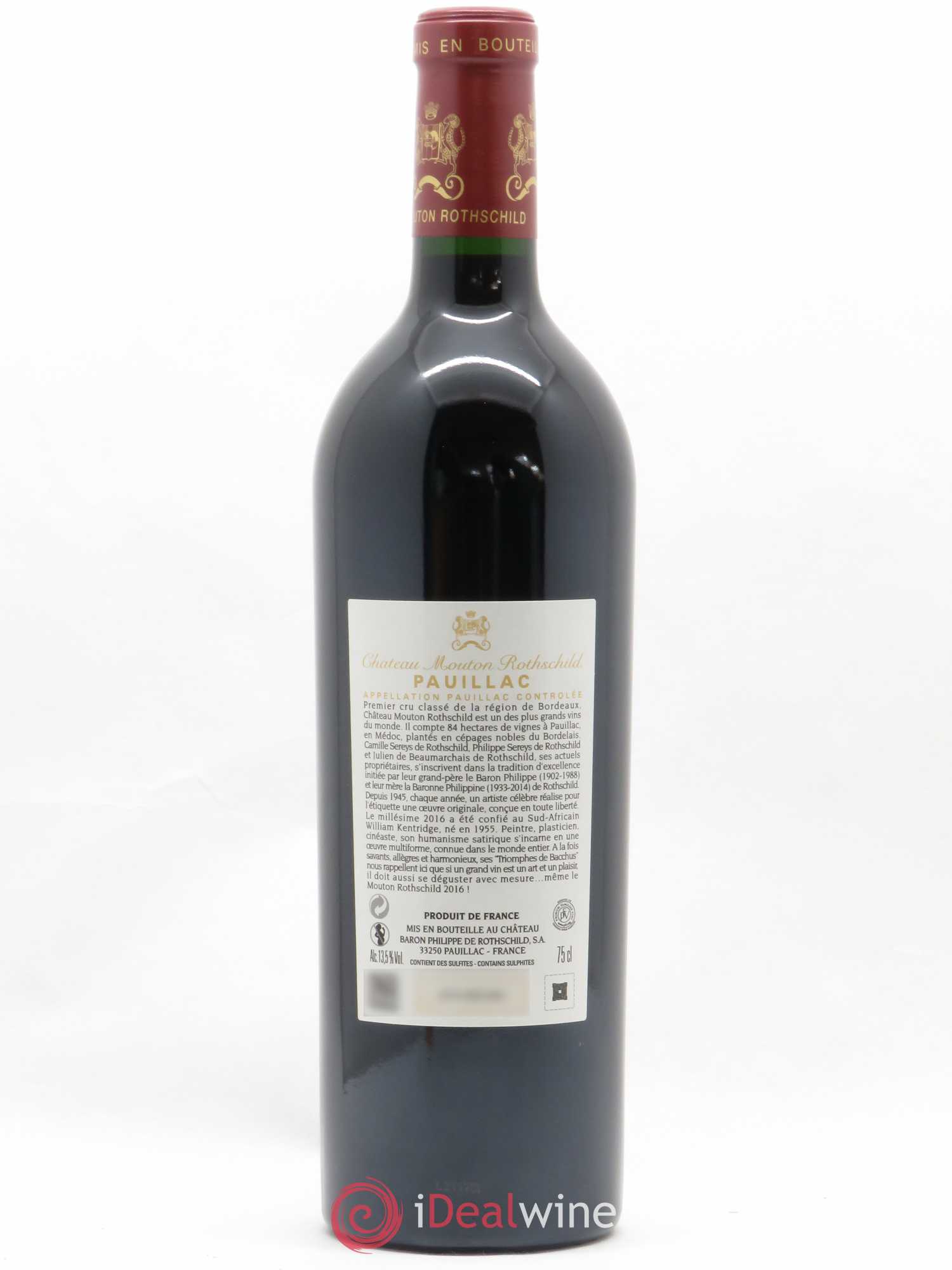 Château Mouton Rothschild 1er Grand Cru Classé 2016 - Lot de 1 bouteille - 1