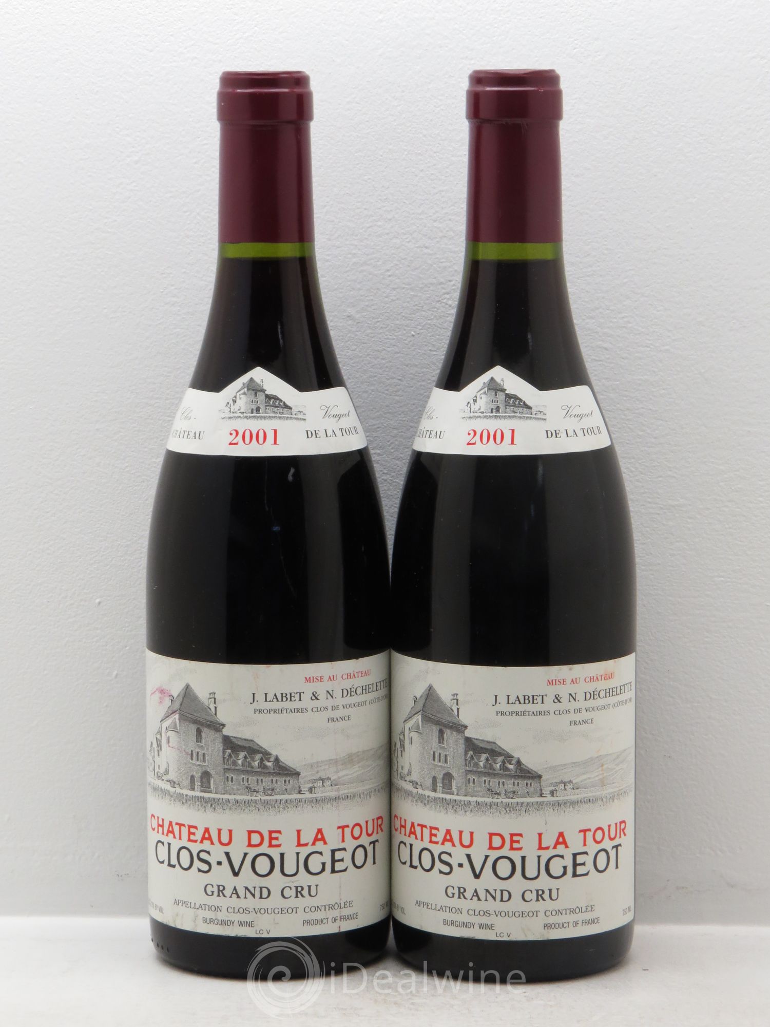 Clos de Vougeot Grand Cru Château de La Tour 2001 - Lot de 2 bouteilles - 0