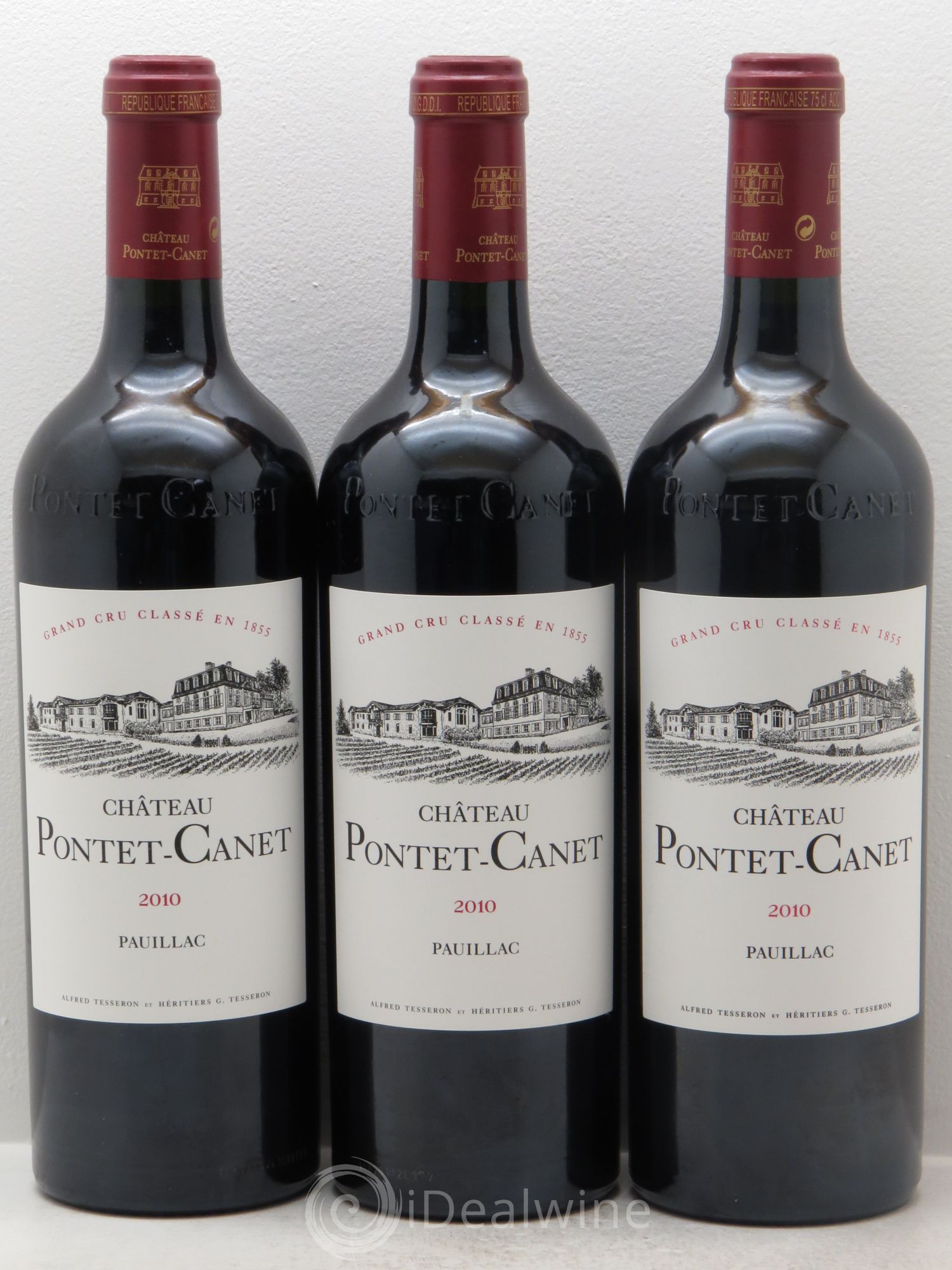 Château Pontet Canet 5ème Grand Cru Classé 2010 - Lot de 3 bouteilles - 0