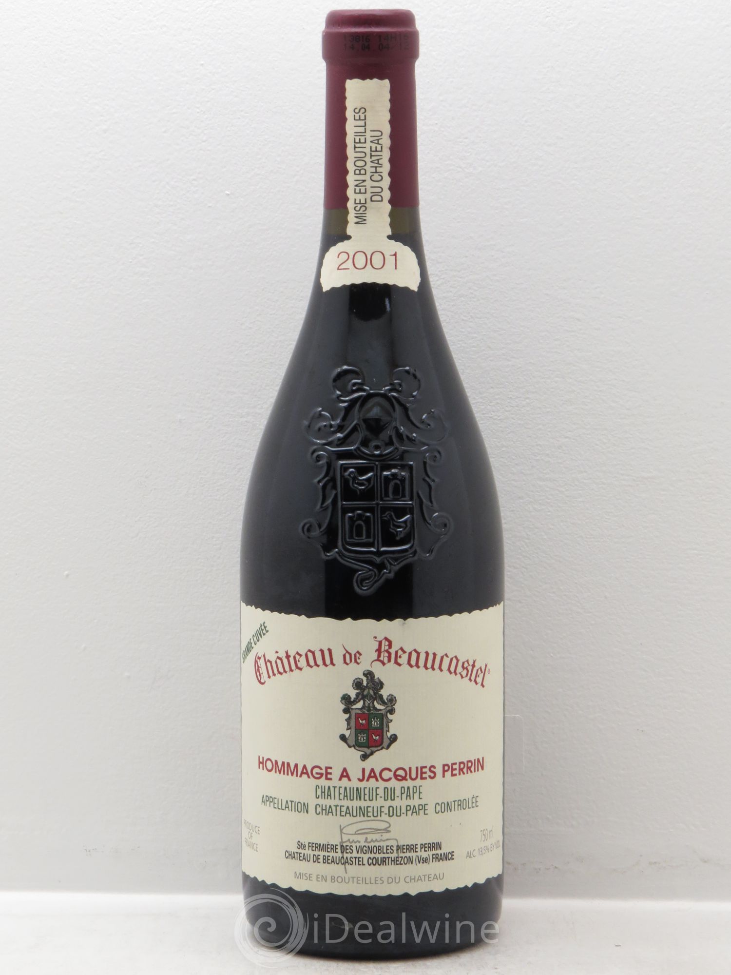 Châteauneuf-du-Pape Château de Beaucastel Hommage à Jacques Perrin Famille Perrin 2001 - Lot de 1 bouteille - 0