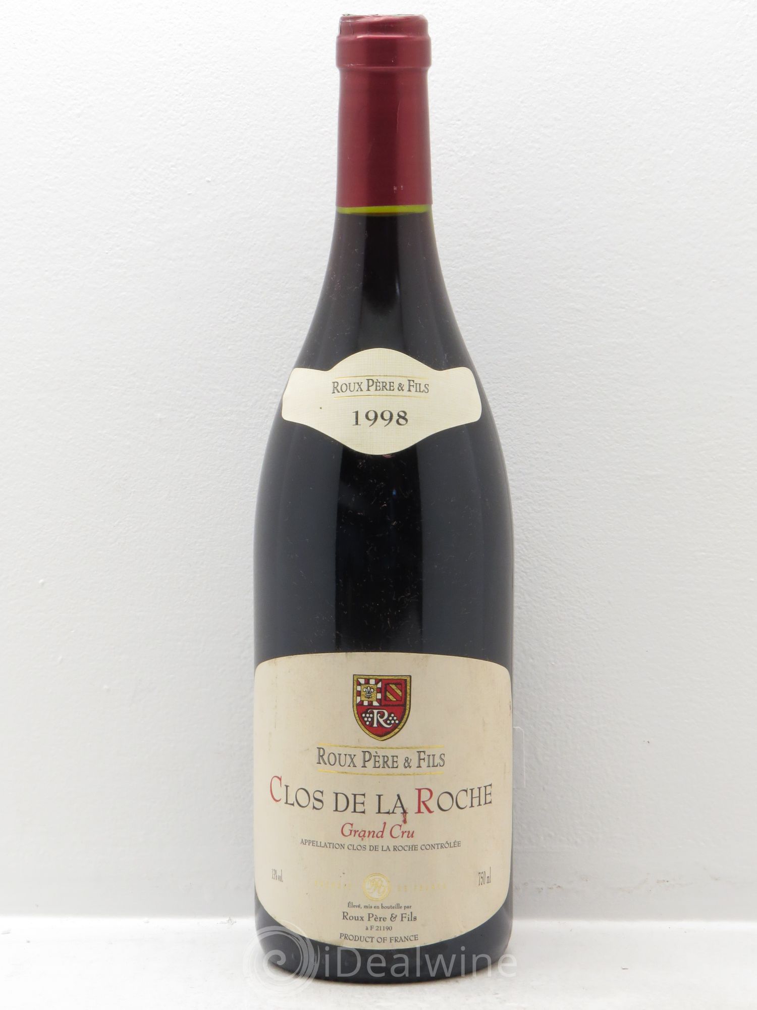 Clos de la Roche Grand Cru Domaine Roux père et fils 1998 - Lot de 1 bouteille - 0