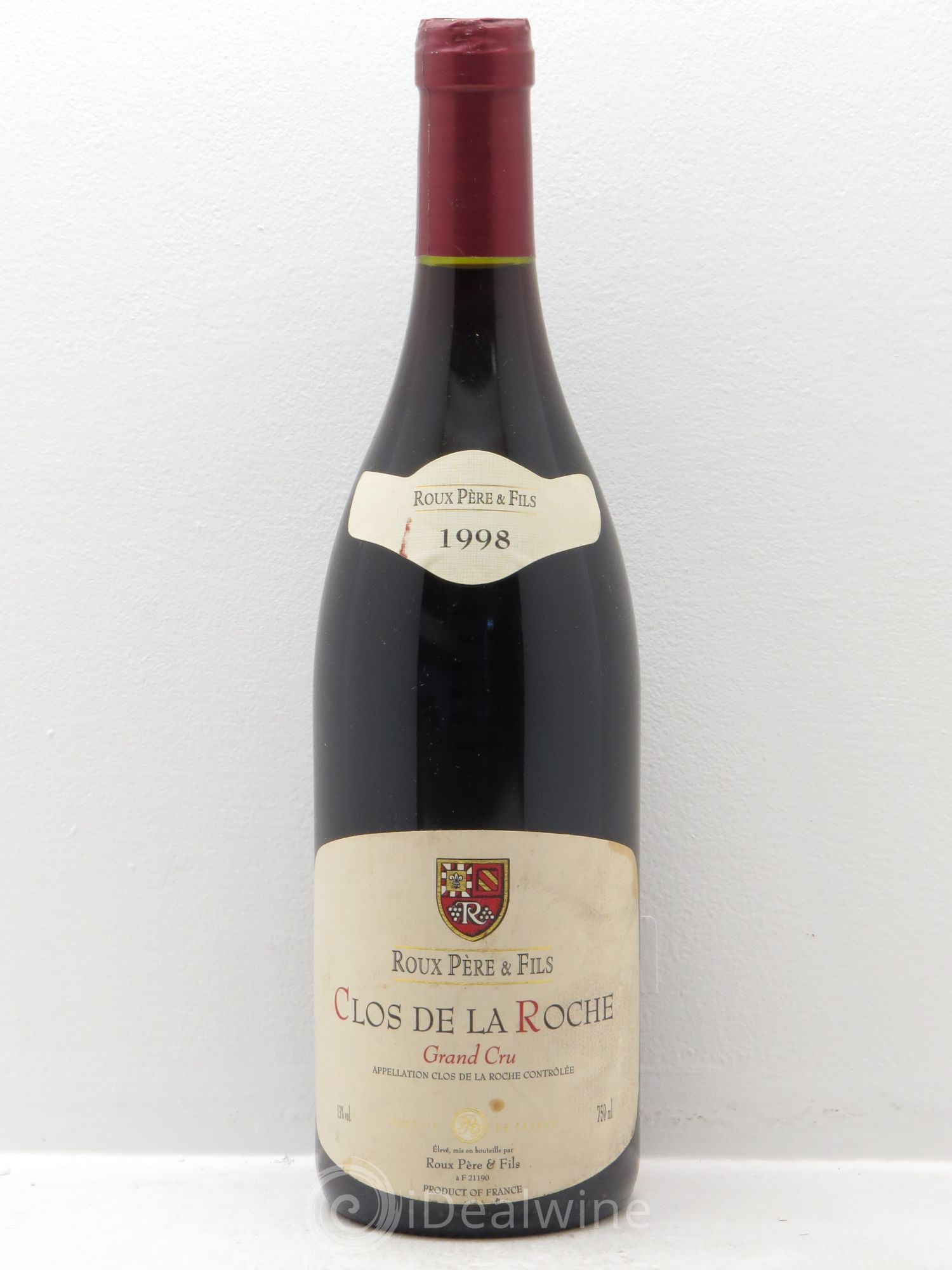Clos de la Roche Grand Cru Domaine Roux père et fils 1998 - Lot de 1 bouteille - 0