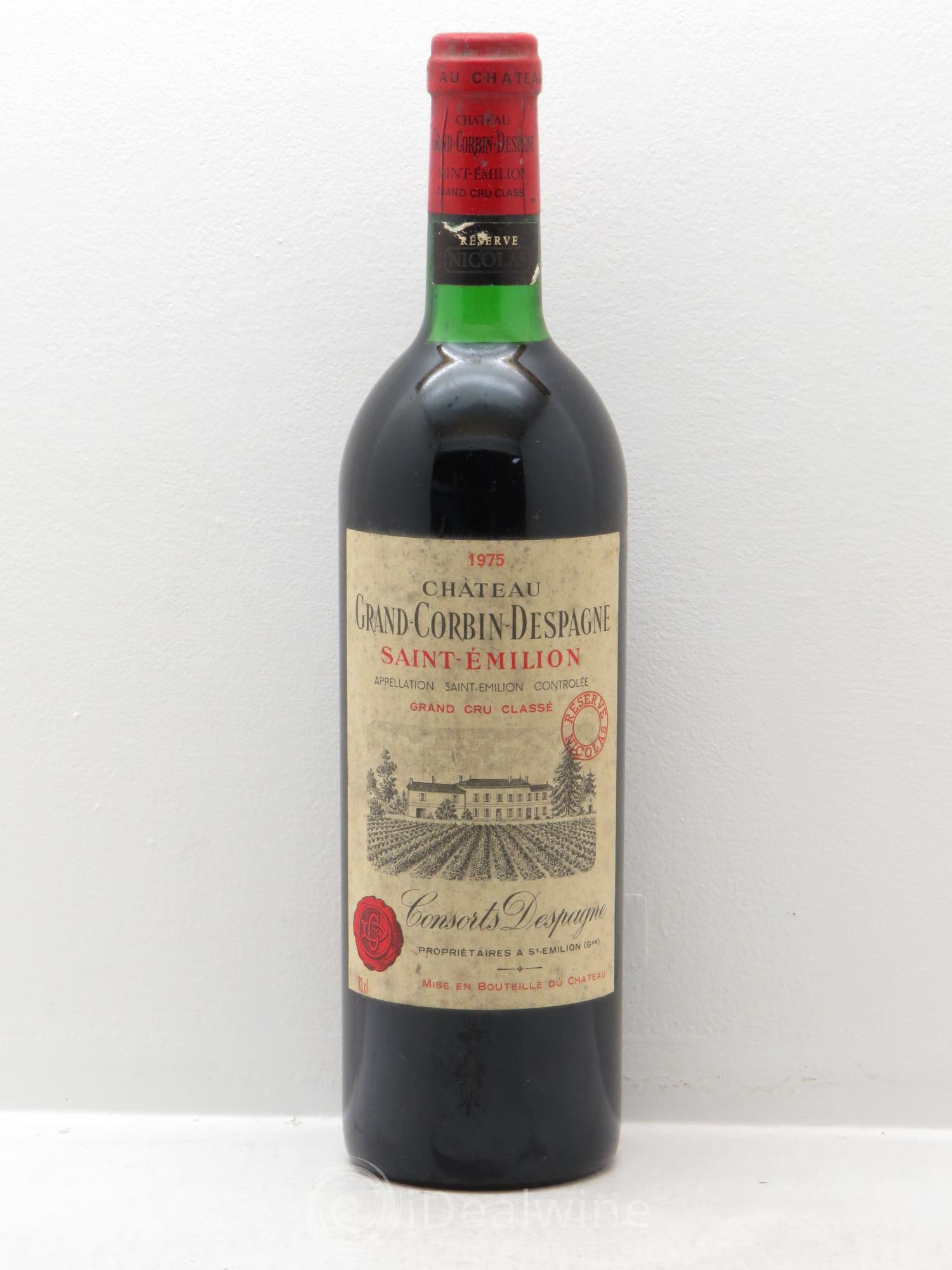 Château Grand Corbin Despagne Grand Cru Classé T.Nicolas 1975 - Lot de 1 bouteille - 0
