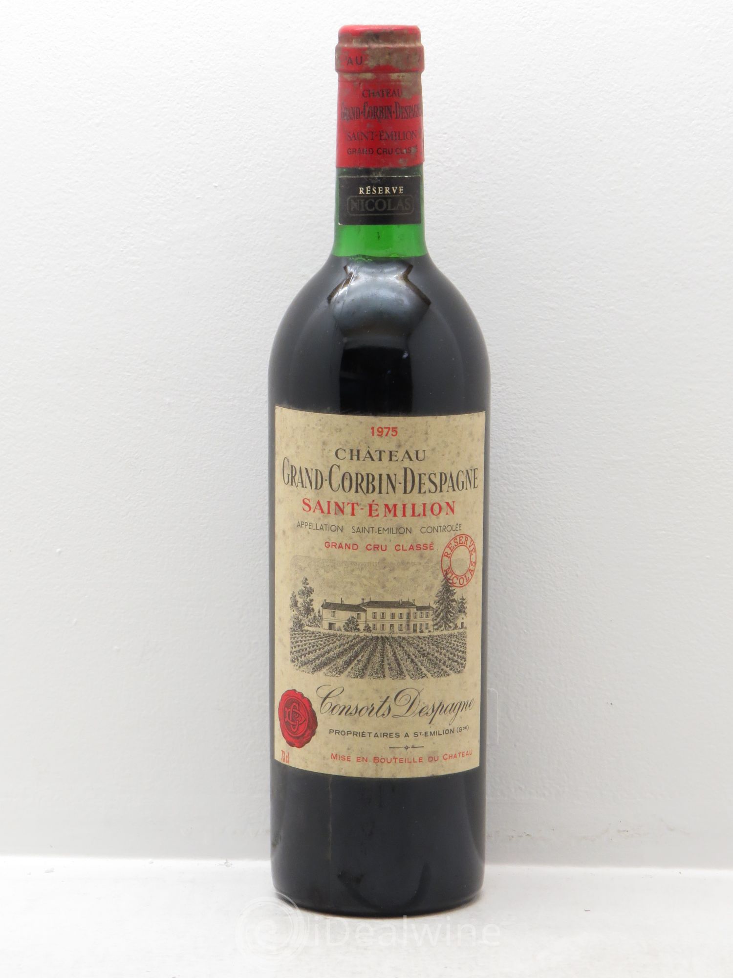 Château Grand Corbin Despagne Grand Cru Classé T.Nicolas 1975 - Lot de 1 bouteille - 0