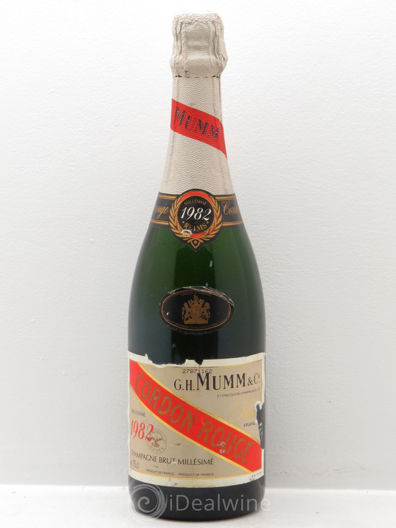 Champagne Cordon rouge - Mumm 1982 - Lot de 1 bouteille - 0