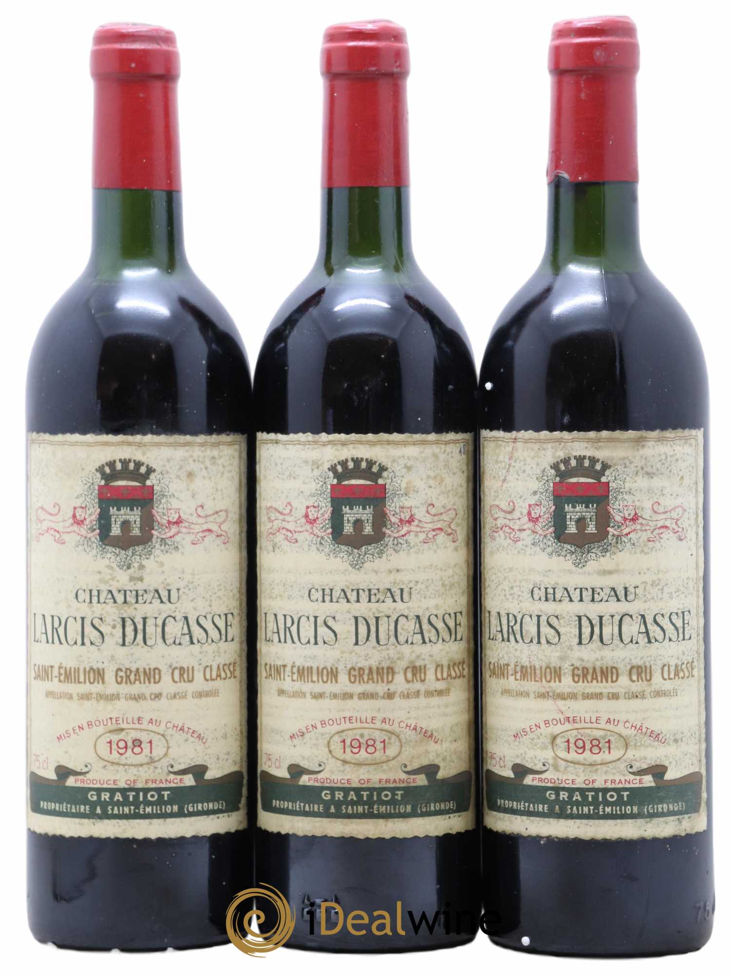 Château Larcis Ducasse 1er Grand Cru Classé B 1981 - Lot de 3 bouteilles - 0