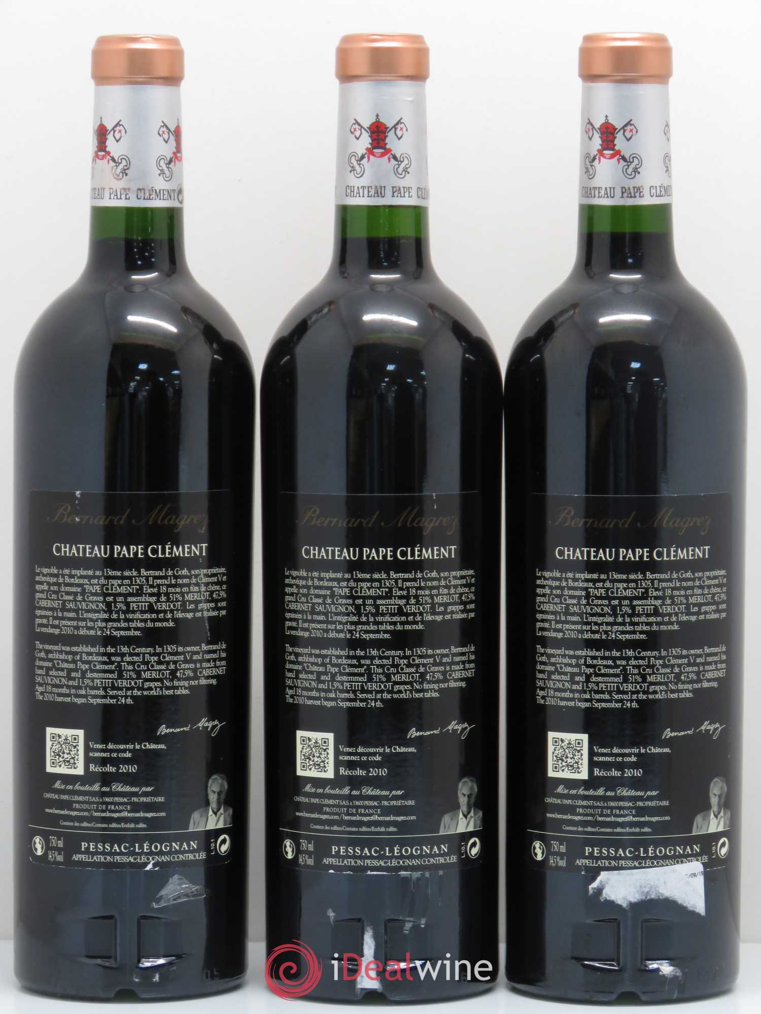 Château Pape Clément Cru Classé de Graves 2010 - Lot de 3 bouteilles - 1