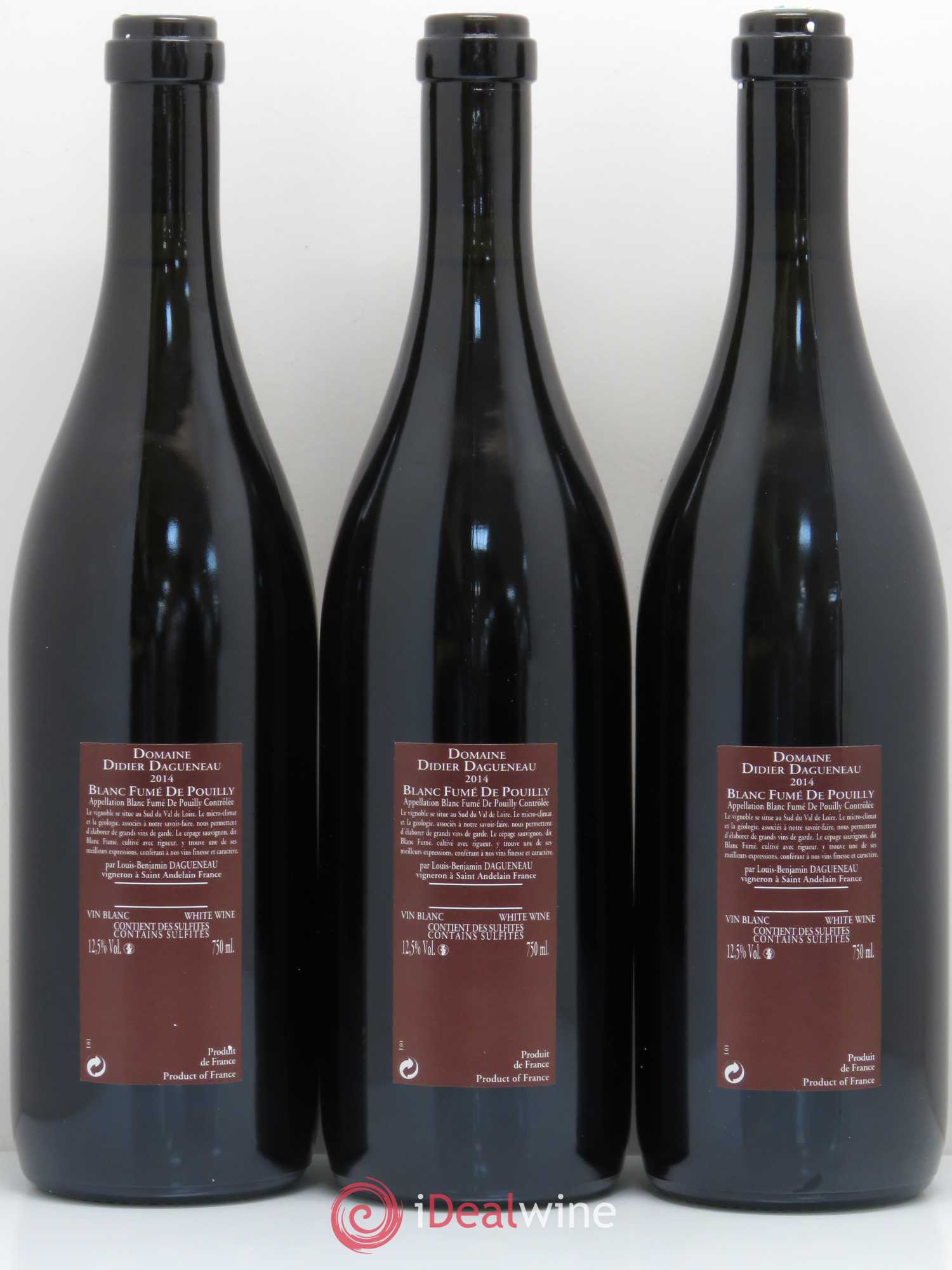 Vin de France (anciennement Pouilly-Fumé) Pur Sang Dagueneau (Domaine Didier - Louis-Benjamin) 2014 - Lot de 3 bouteilles - 1
