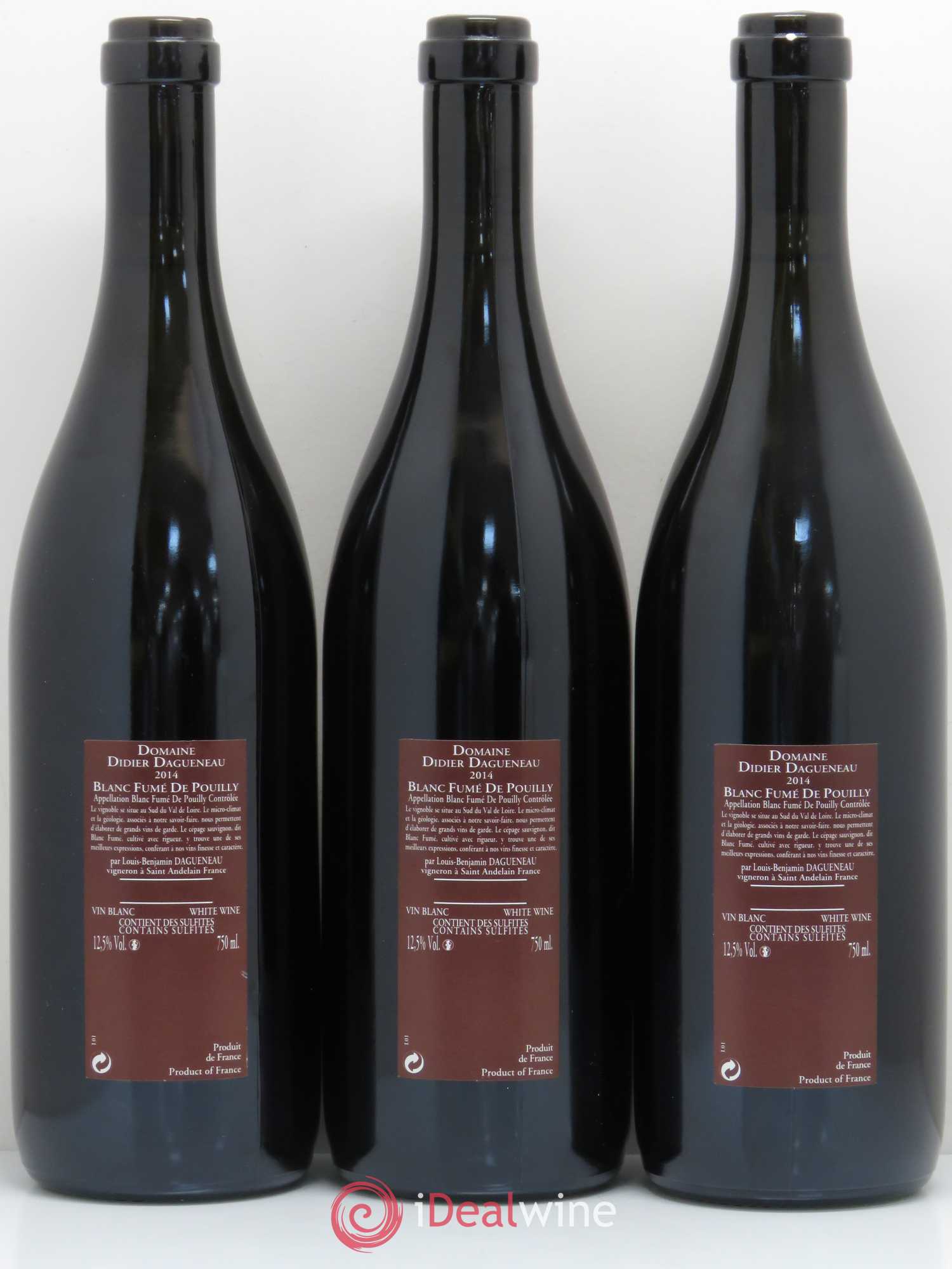 Vin de France (anciennement Pouilly-Fumé) Pur Sang Dagueneau (Domaine Didier - Louis-Benjamin) 2014 - Lot de 3 bouteilles - 1