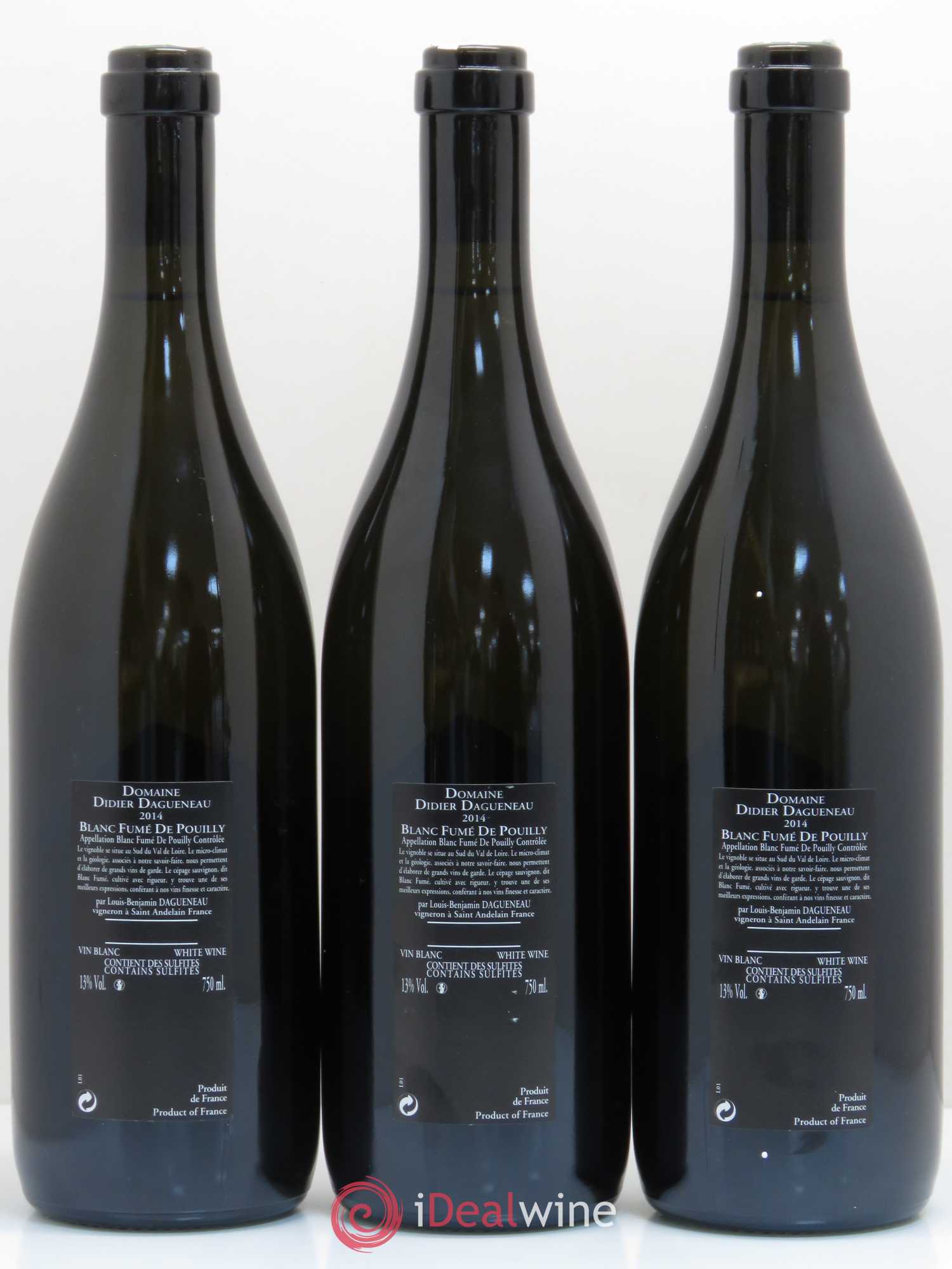 Vin de France (anciennement Pouilly-Fumé) Silex Dagueneau (Domaine Didier - Louis-Benjamin) 2014 - Lot de 3 bouteilles - 1