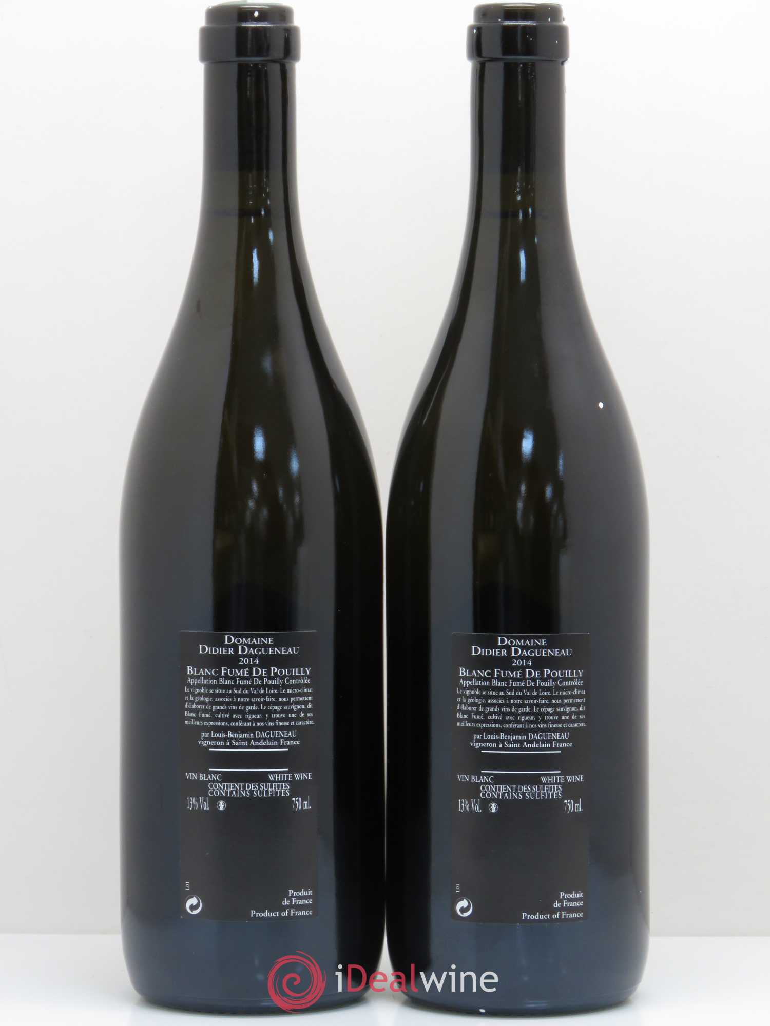 Vin de France (anciennement Pouilly-Fumé) Silex Dagueneau (Domaine Didier - Louis-Benjamin) 2014 - Lot de 2 bouteilles - 1