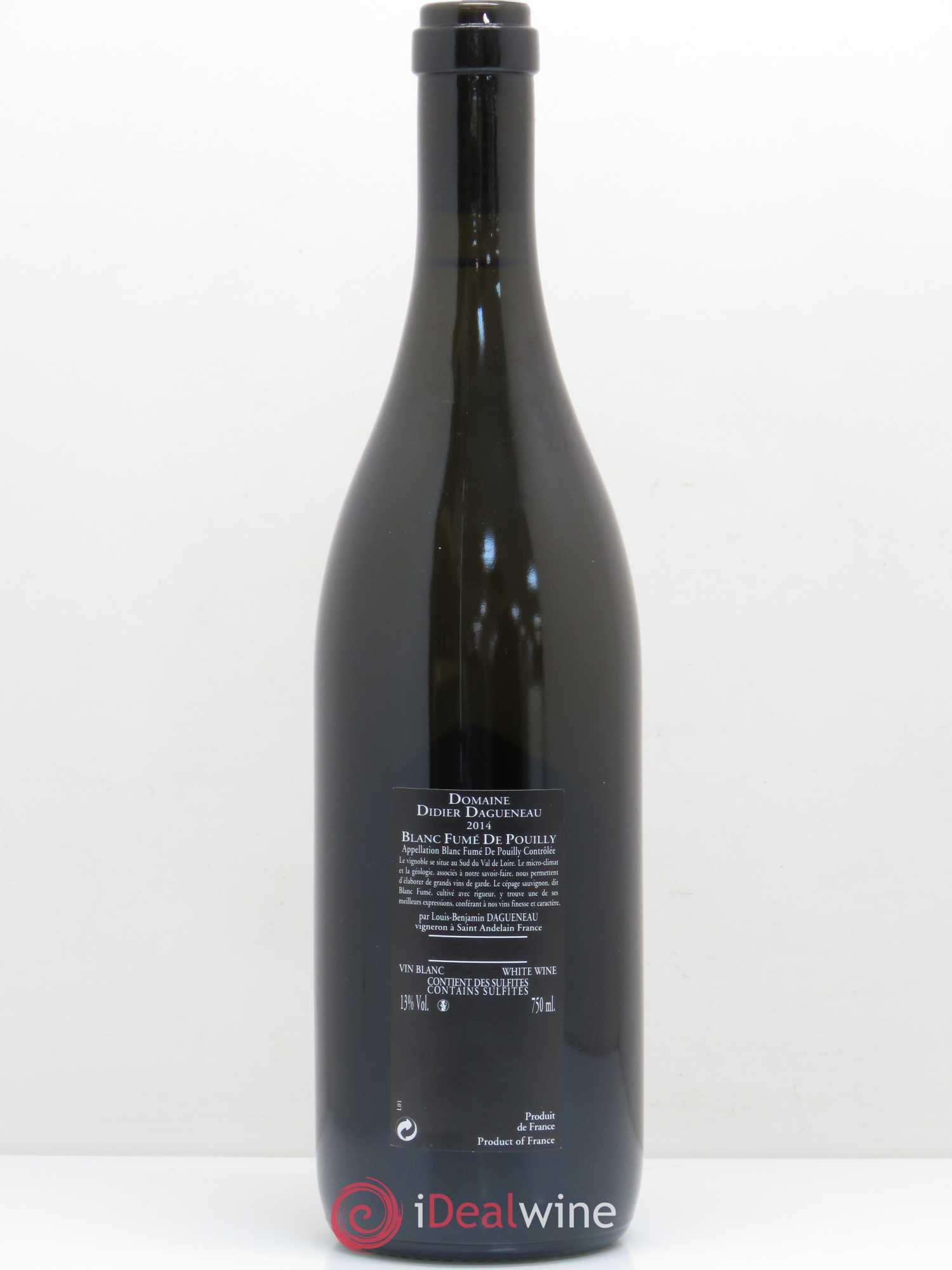 Vin de France (anciennement Pouilly-Fumé) Silex Dagueneau (Domaine Didier - Louis-Benjamin) 2014 - Lot de 1 bouteille - 1