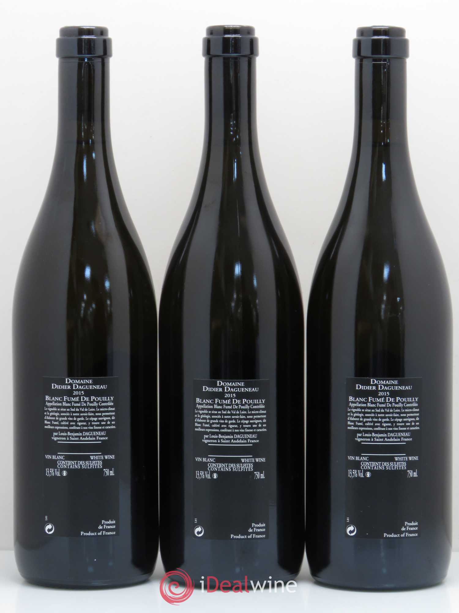 Vin de France (anciennement Pouilly-Fumé) Silex Dagueneau (Domaine Didier - Louis-Benjamin) 2015 - Lot de 3 bouteilles - 1