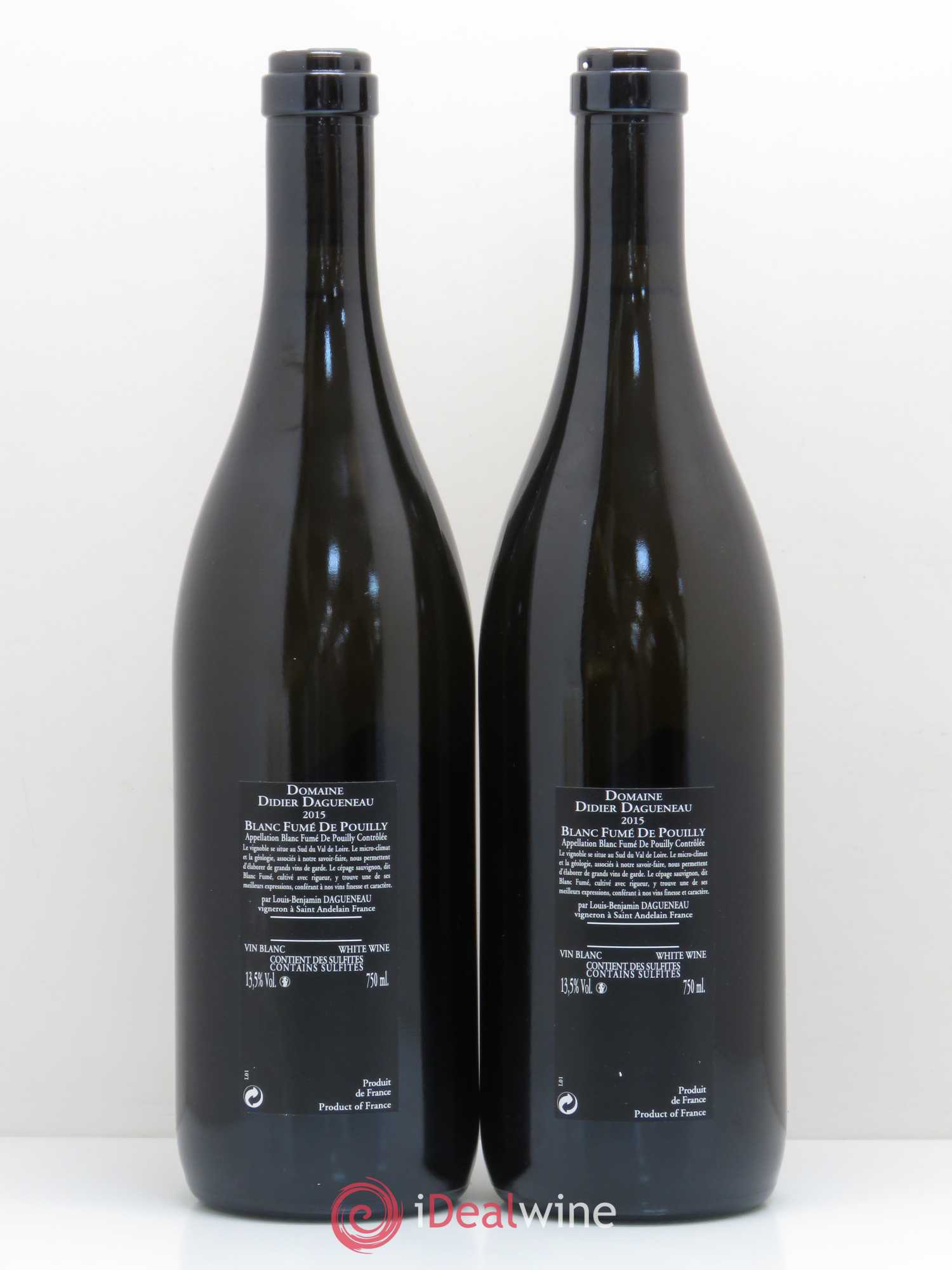 Vin de France (anciennement Pouilly-Fumé) Silex Dagueneau (Domaine Didier - Louis-Benjamin) 2015 - Lot de 2 bouteilles - 1