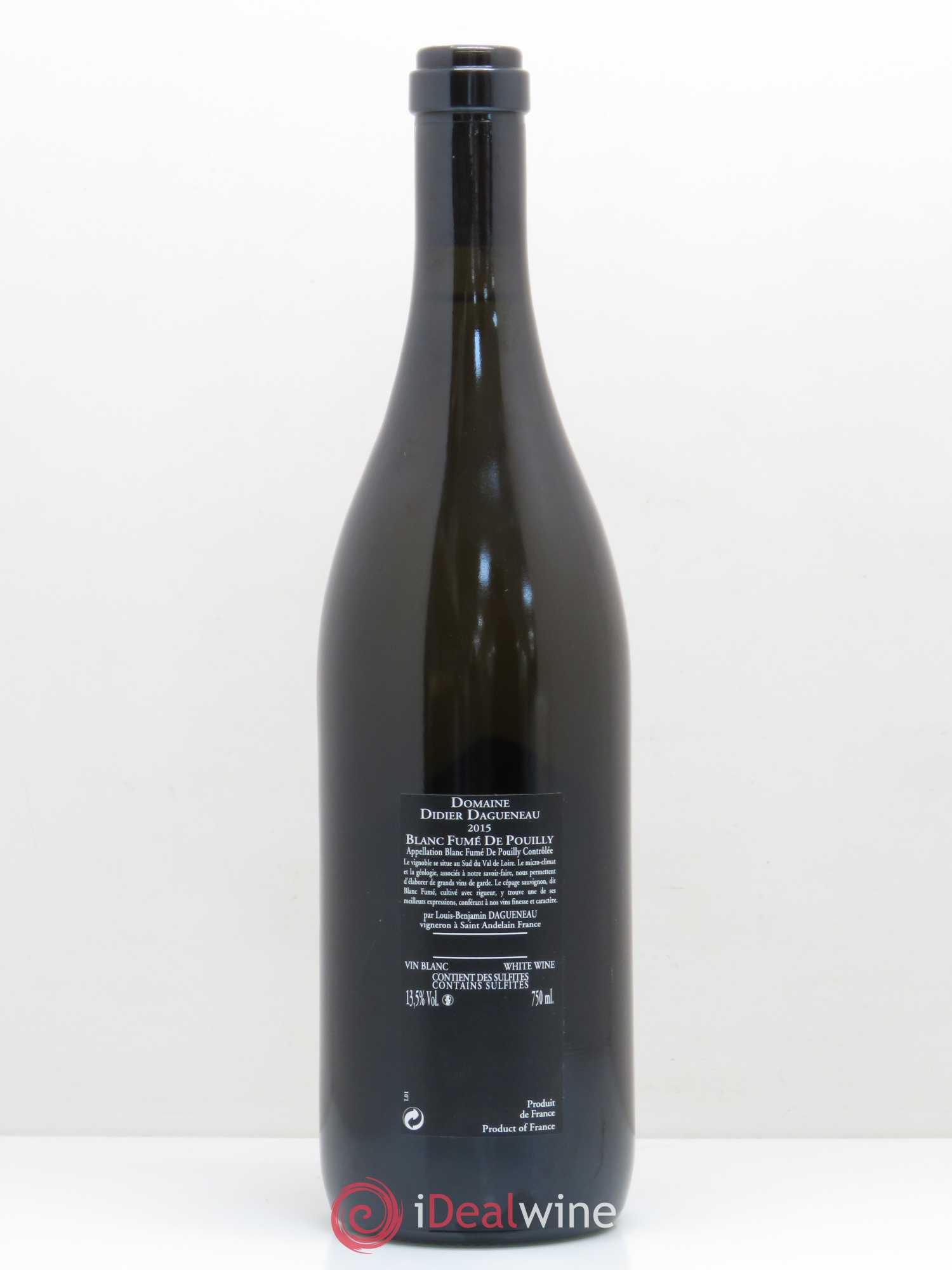 Vin de France (anciennement Pouilly-Fumé) Silex Dagueneau (Domaine Didier - Louis-Benjamin) 2015 - Lot de 1 bouteille - 1
