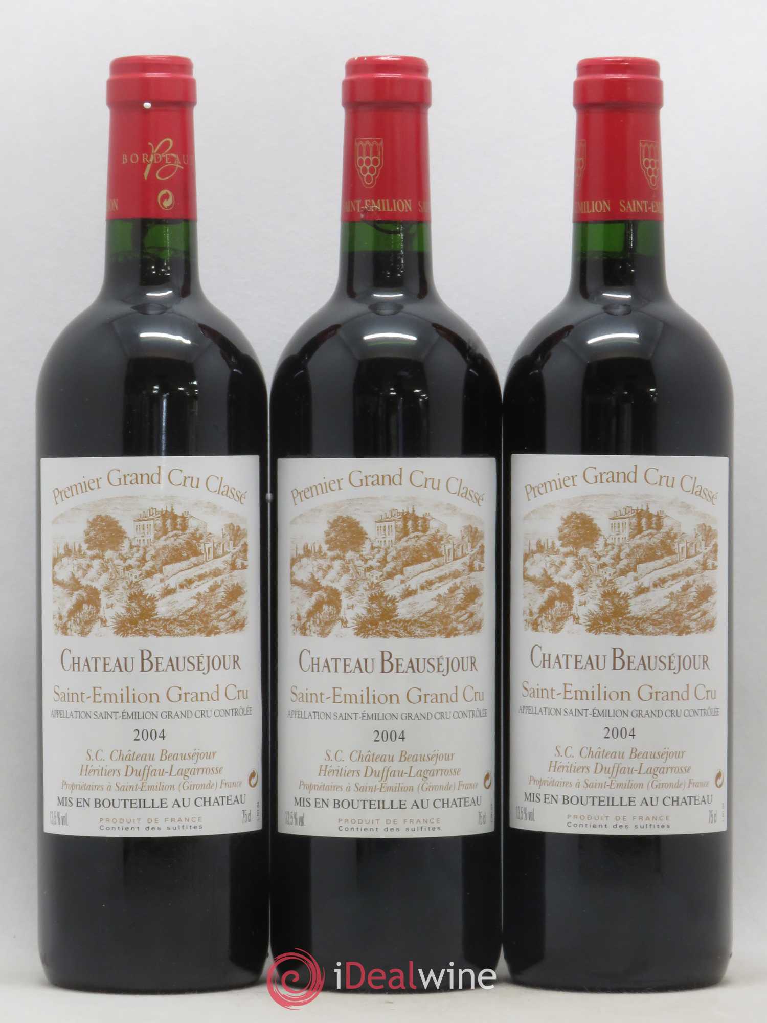 Château Beauséjour (Duffau-Lagarrosse) 1er Grand Cru Classé B 2004 - Lot de 6 bouteilles - 1