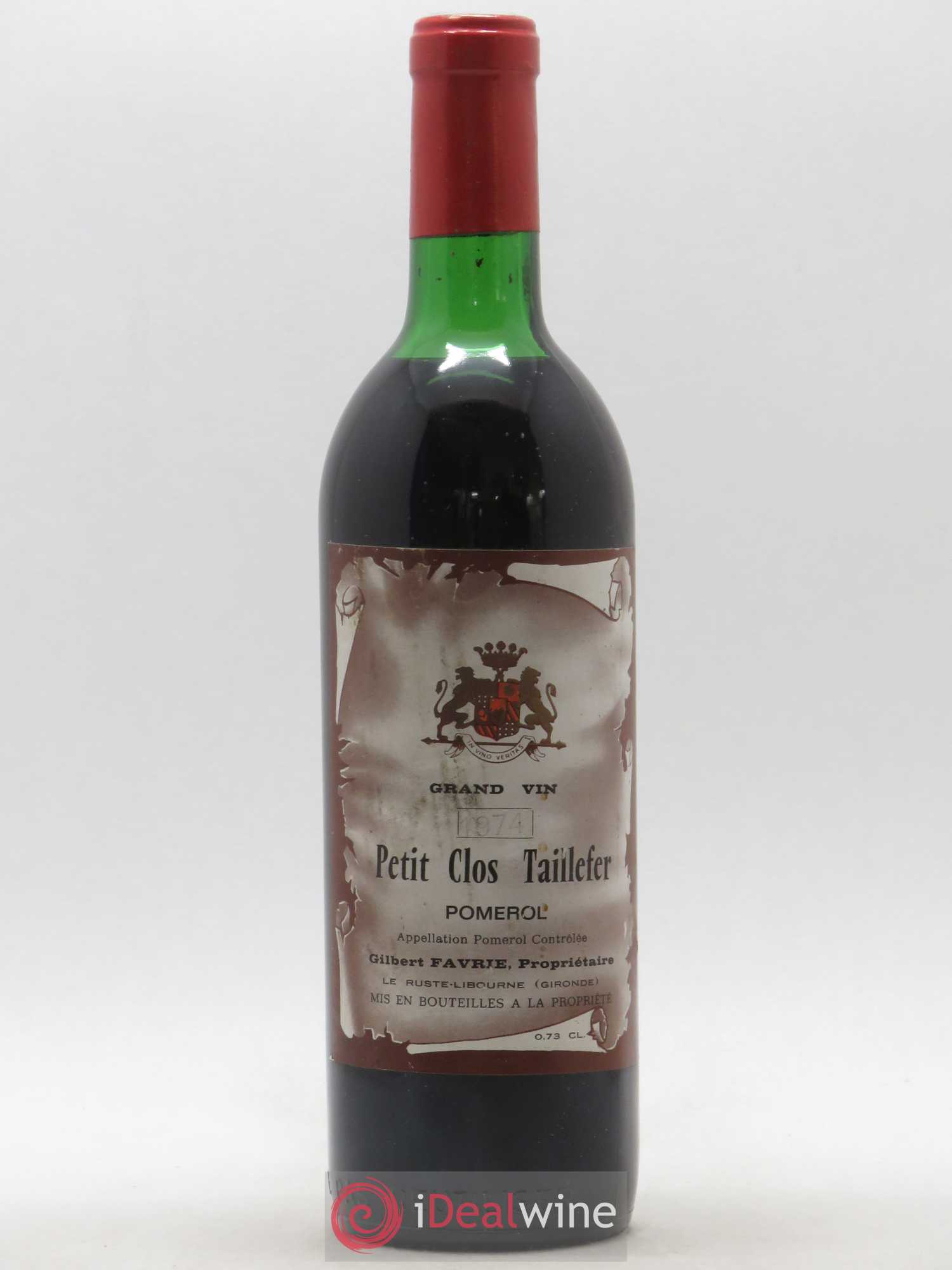 Pomerol Petit Clos Taillefer 1974 - Posten von 1 Flasche - 0